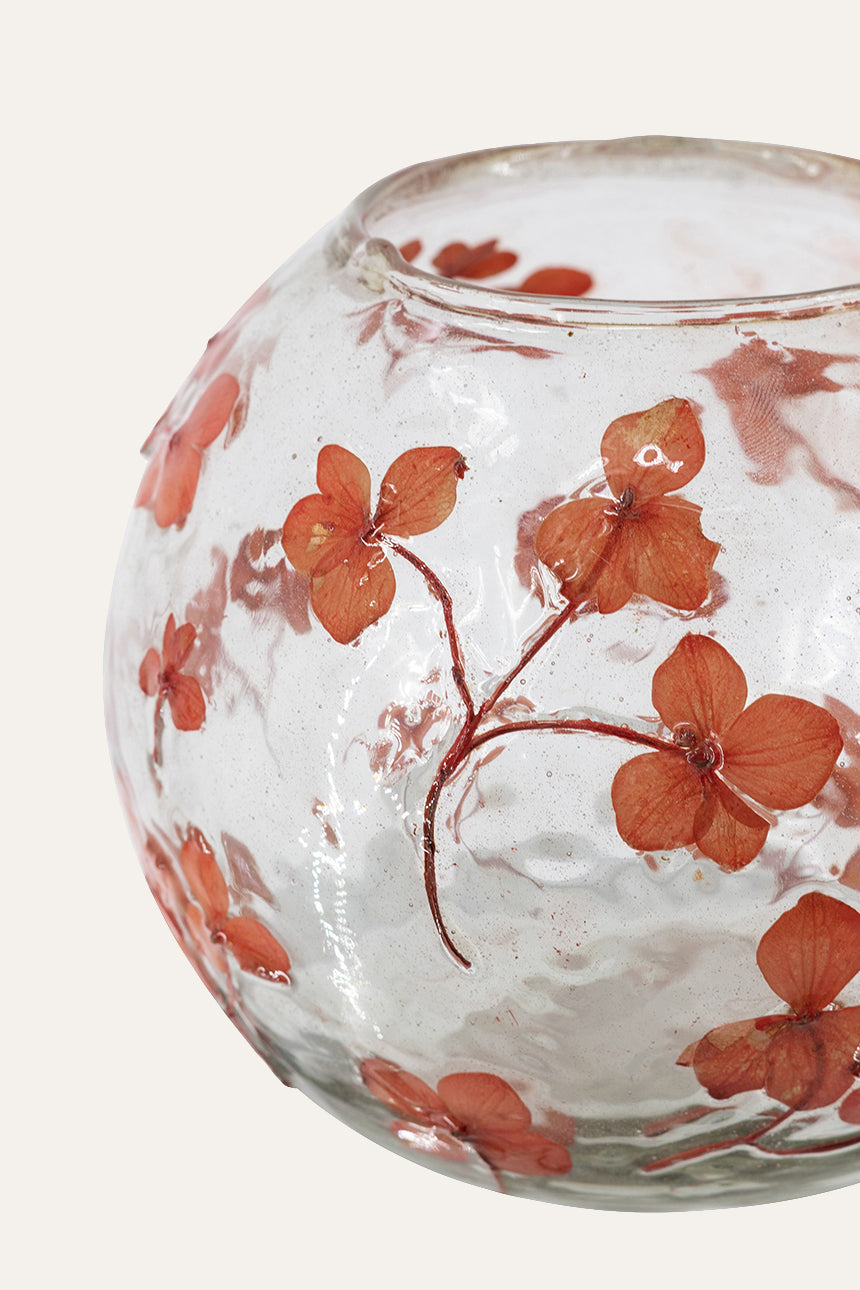 Floral Glass Votive Holder