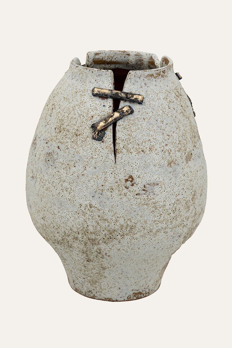 Textured ceramic vase