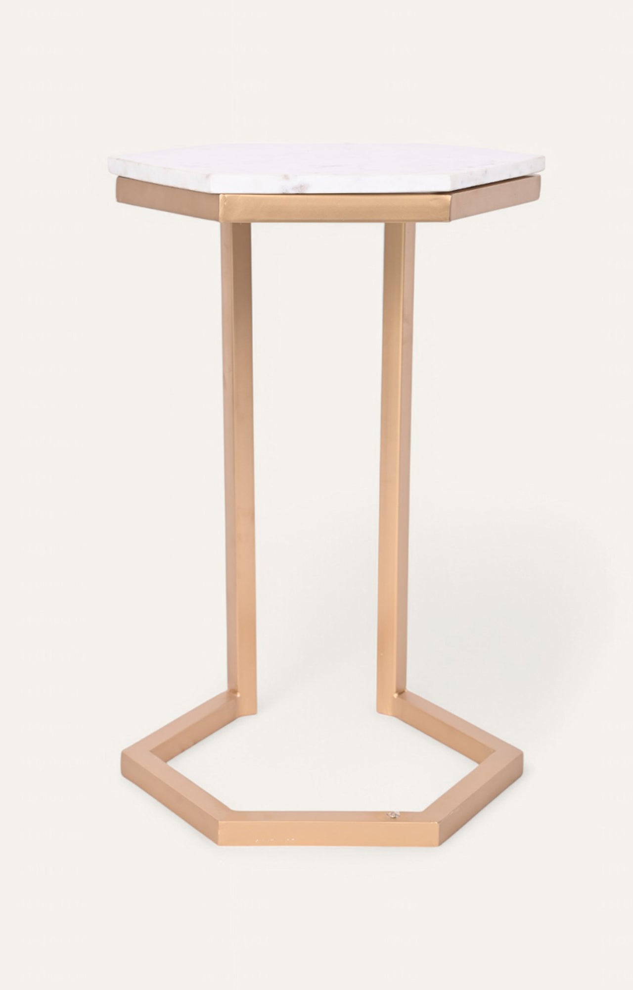 Edgy Handcrafted Iron and Stone Side Table