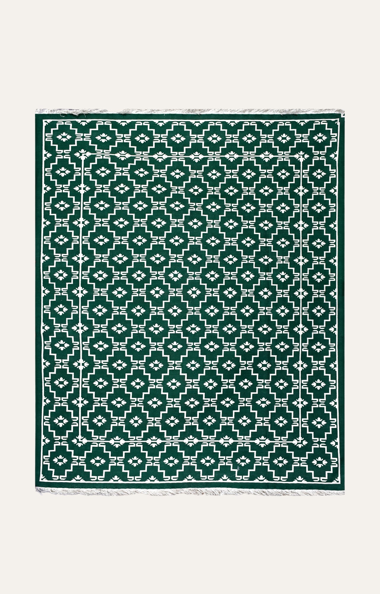 Emerald Symphony Cotton Rug