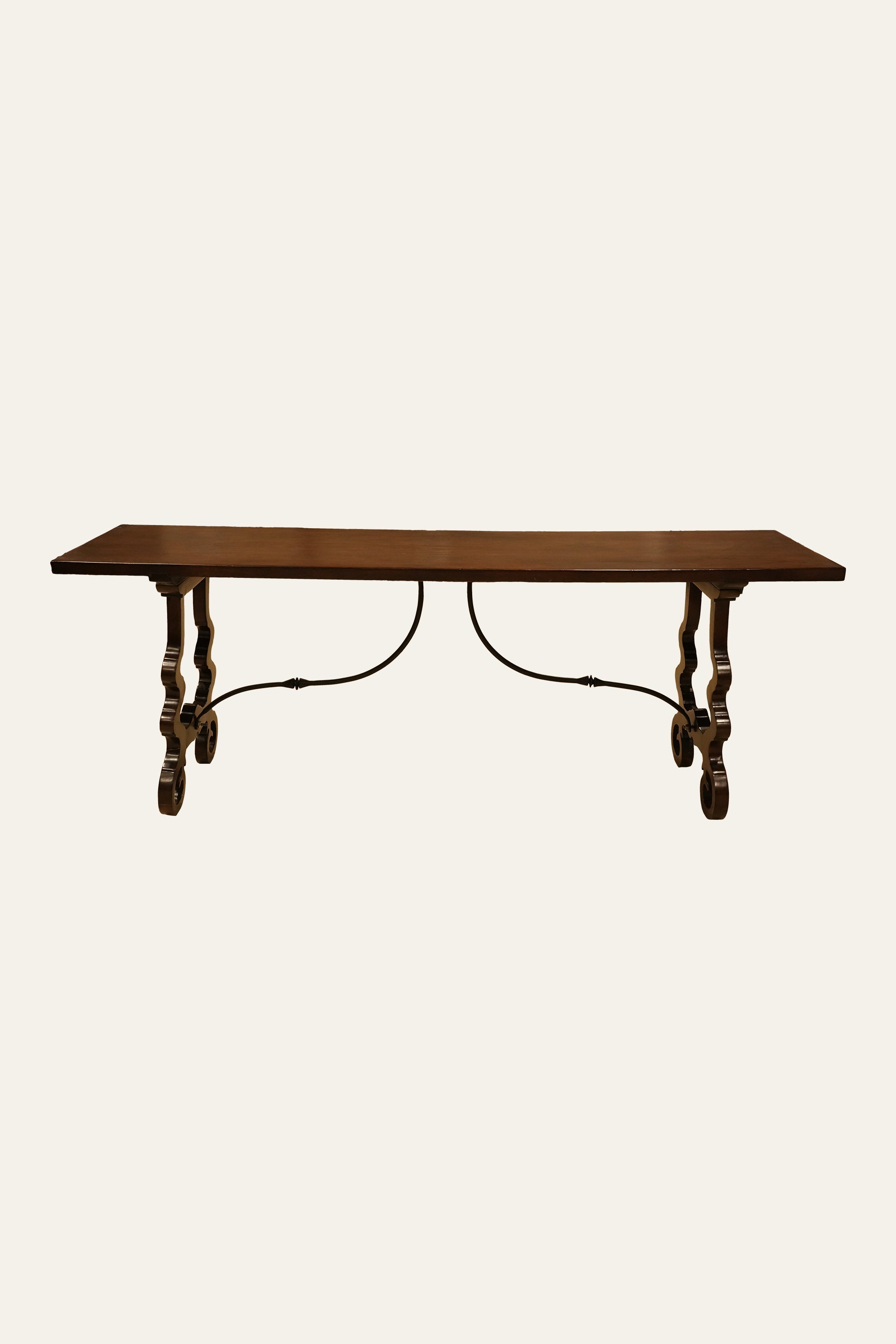 Entryway console table with wooden top