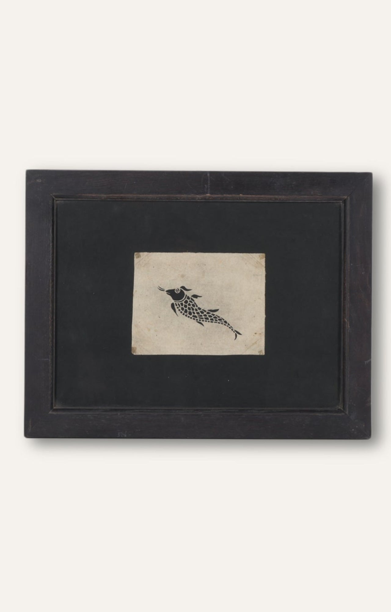 Fish Motif Stencil Art (Framed)