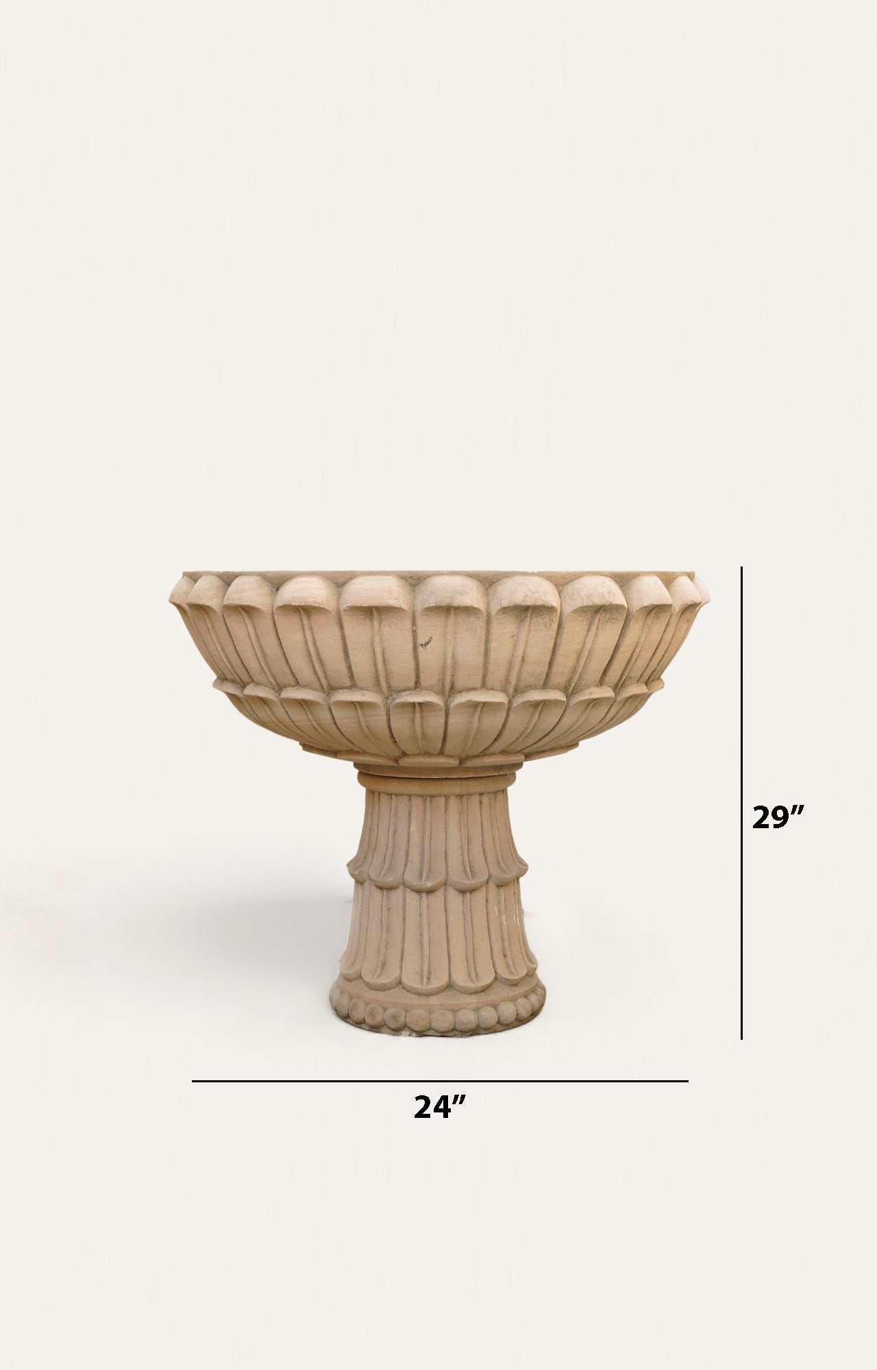 Flower Shape Sandstone Planter_size