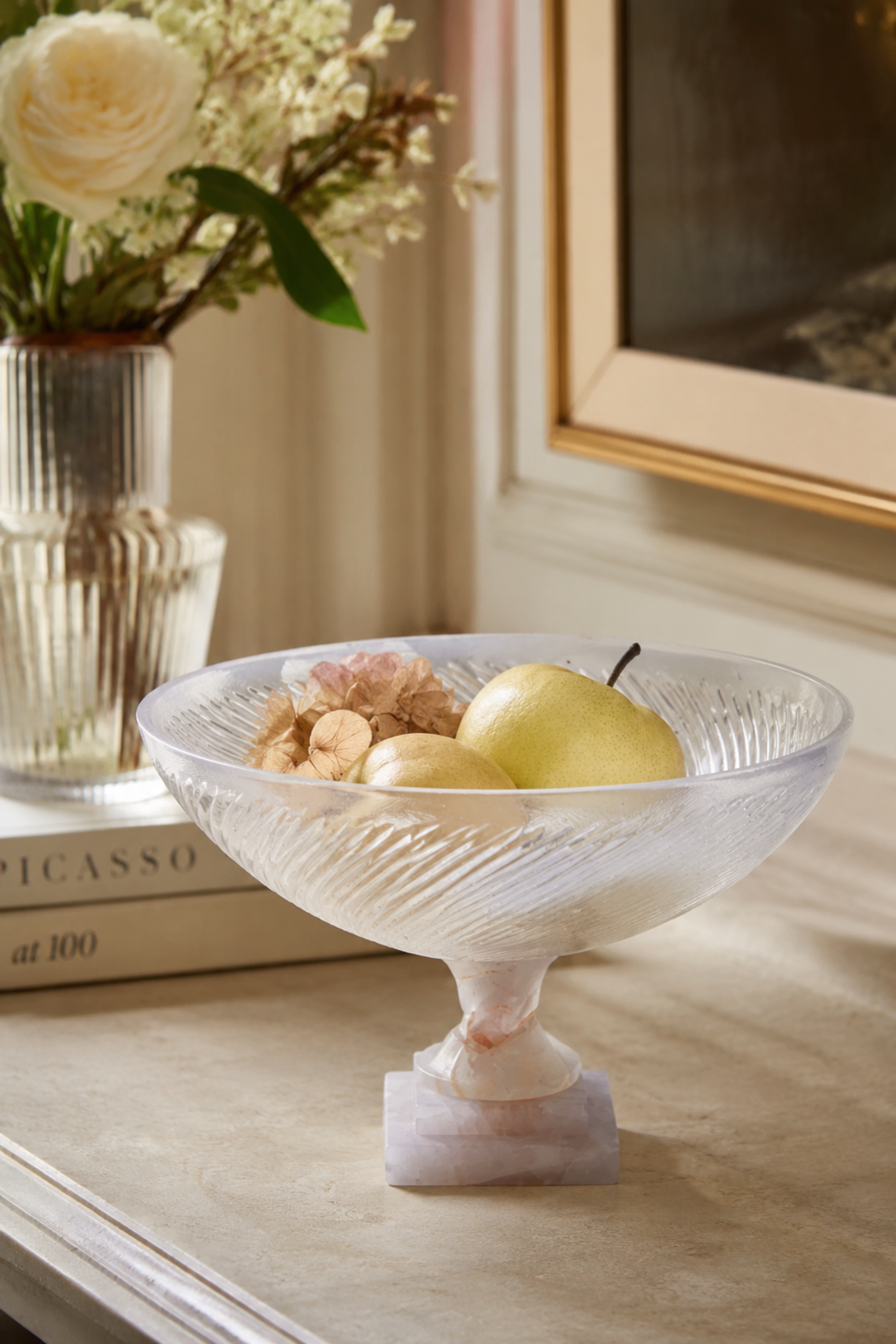 Fruit Bowl With Pink Pods