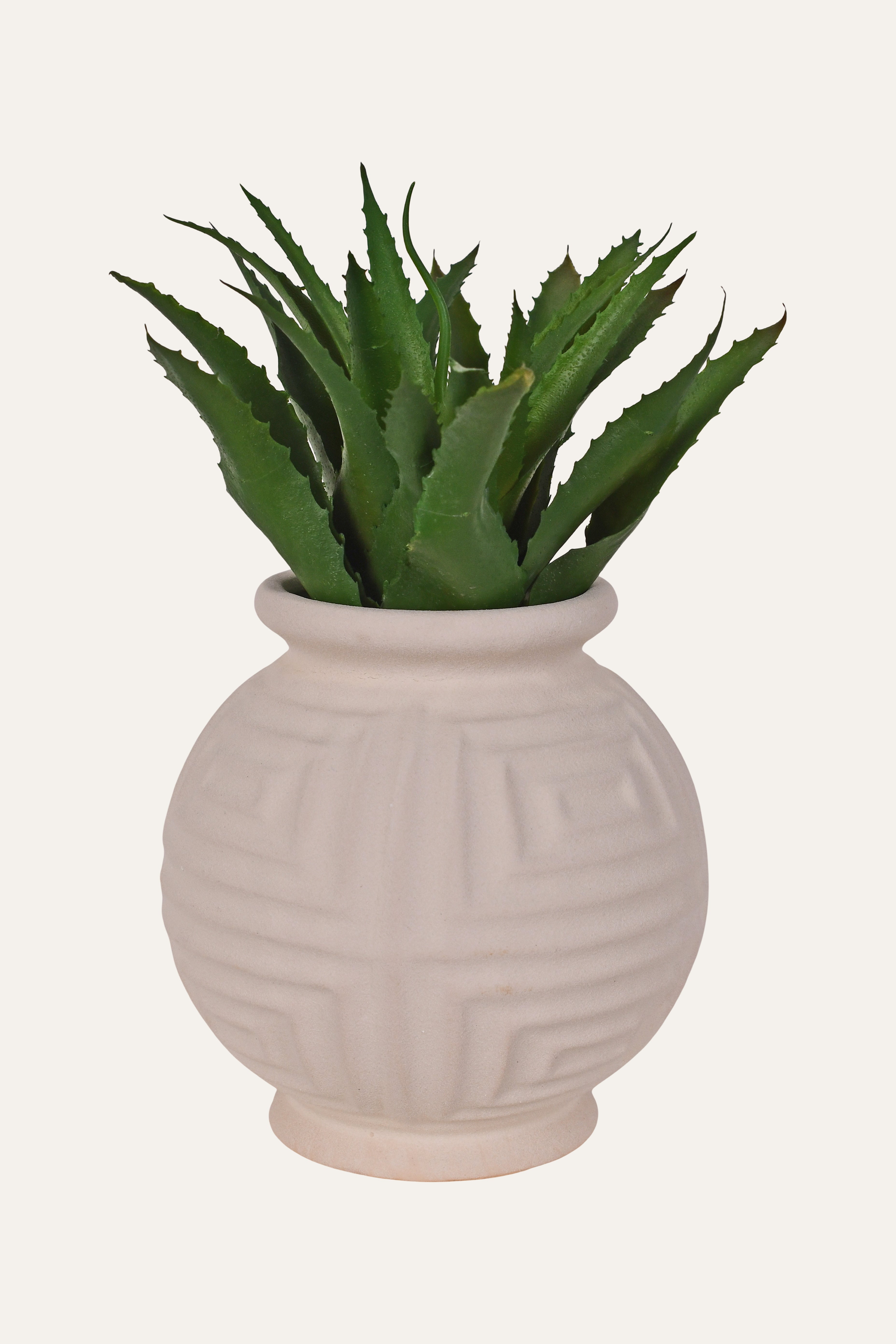 Geometric Embossed Ceramic Vase