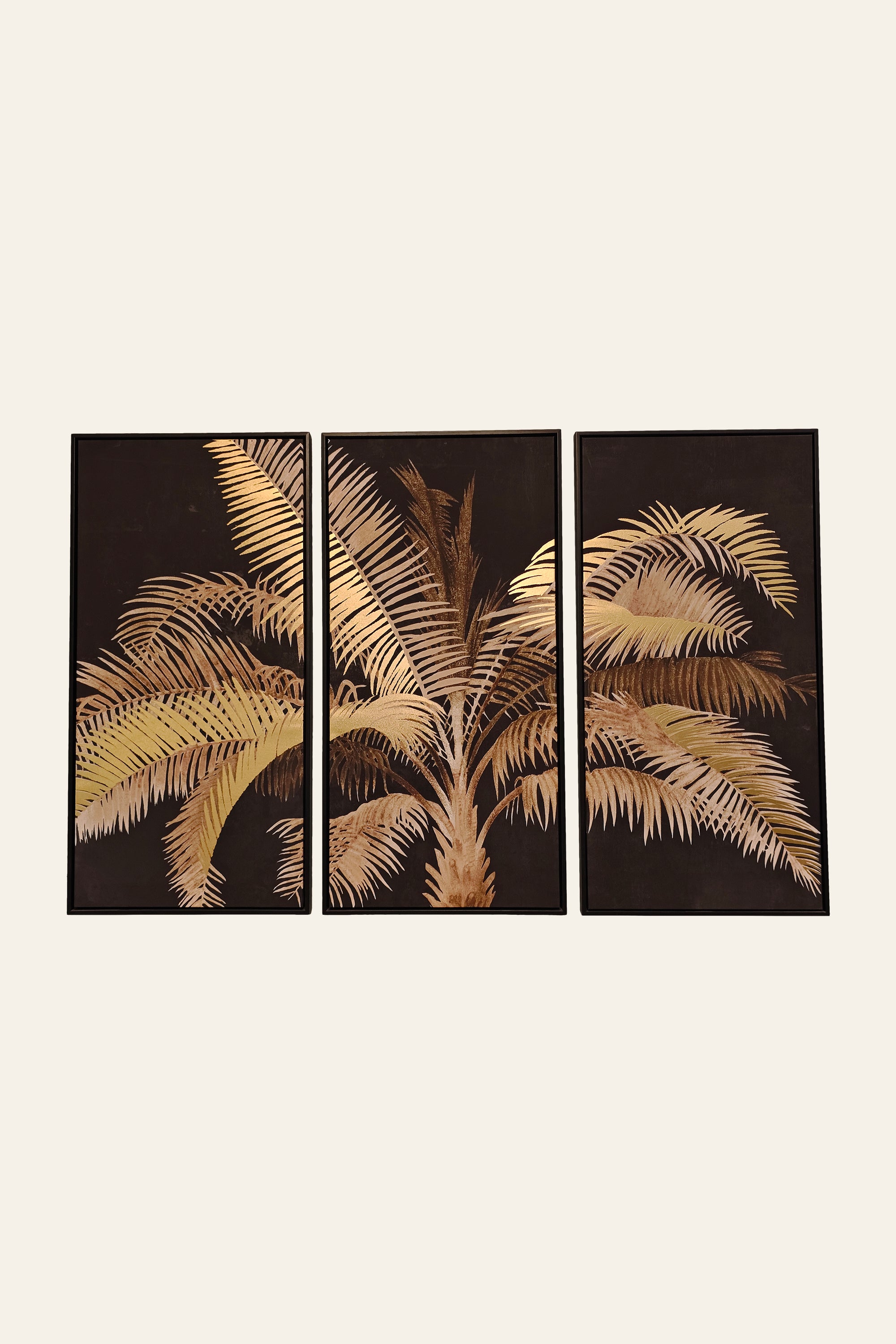 Golden Palm Leaf Wall Art