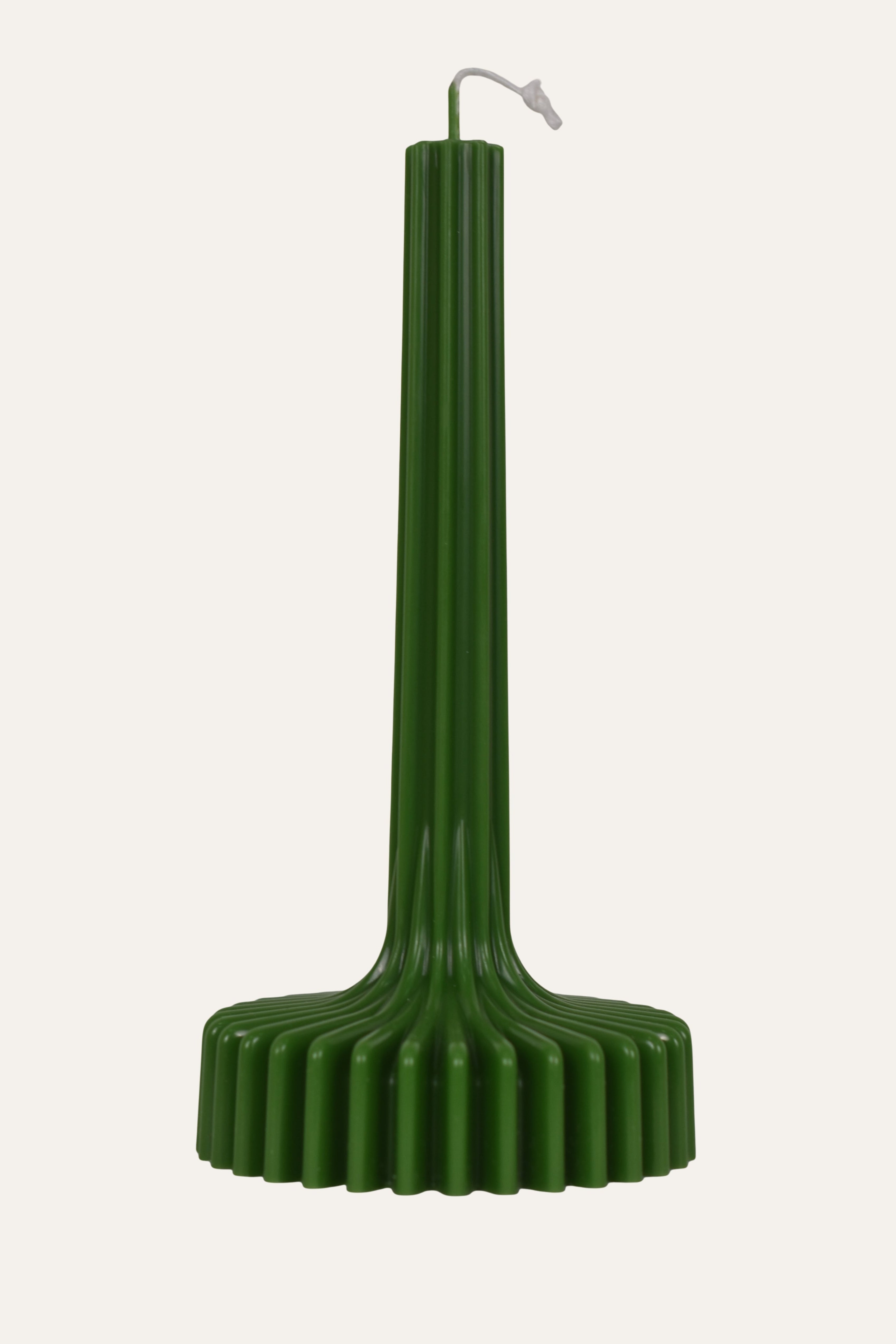 Green Artistic Sculptural Taper Candle