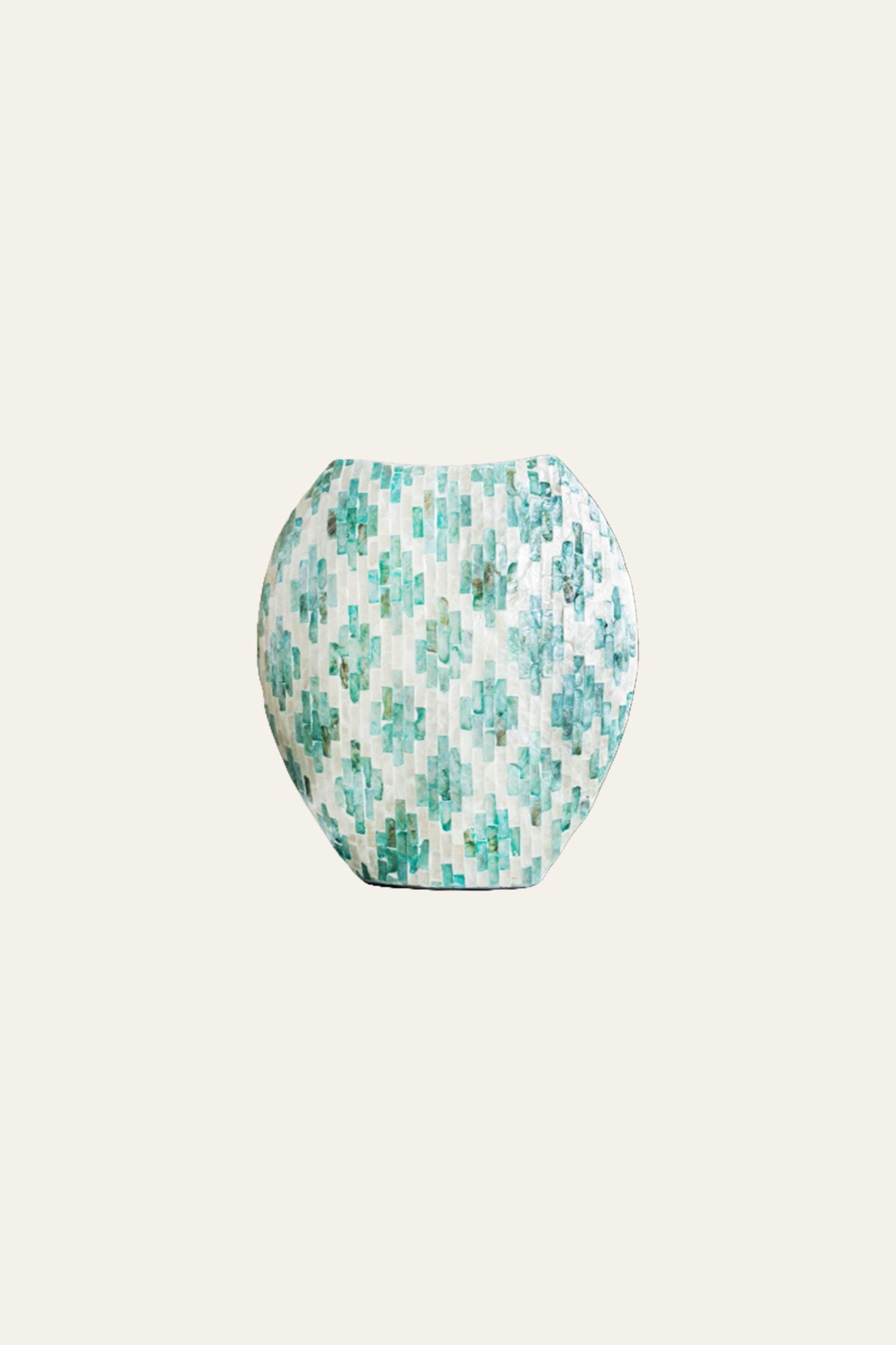 Green Mosaic Shell Decorative Vase