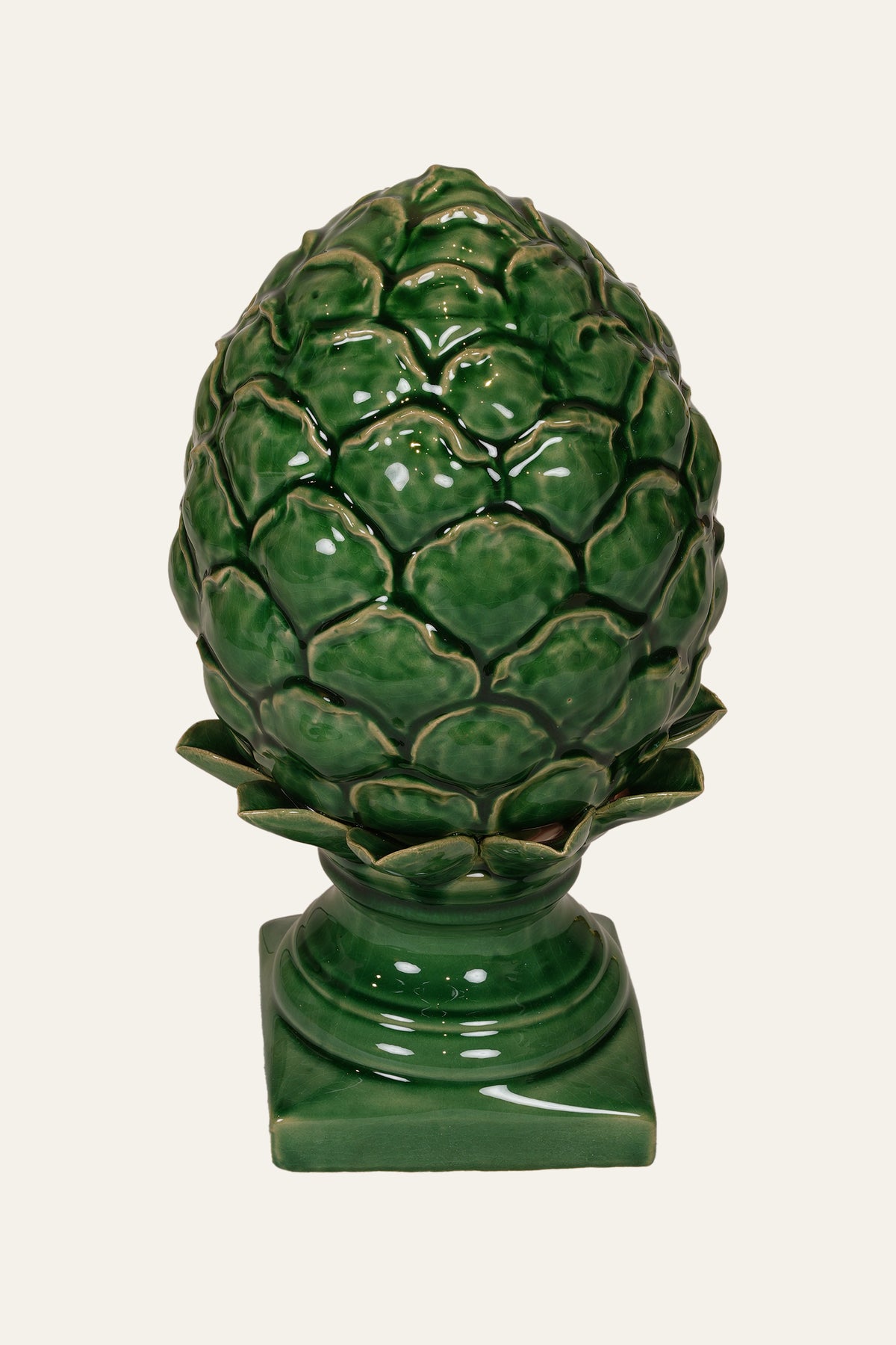 Green ceramic artichoke decor for home