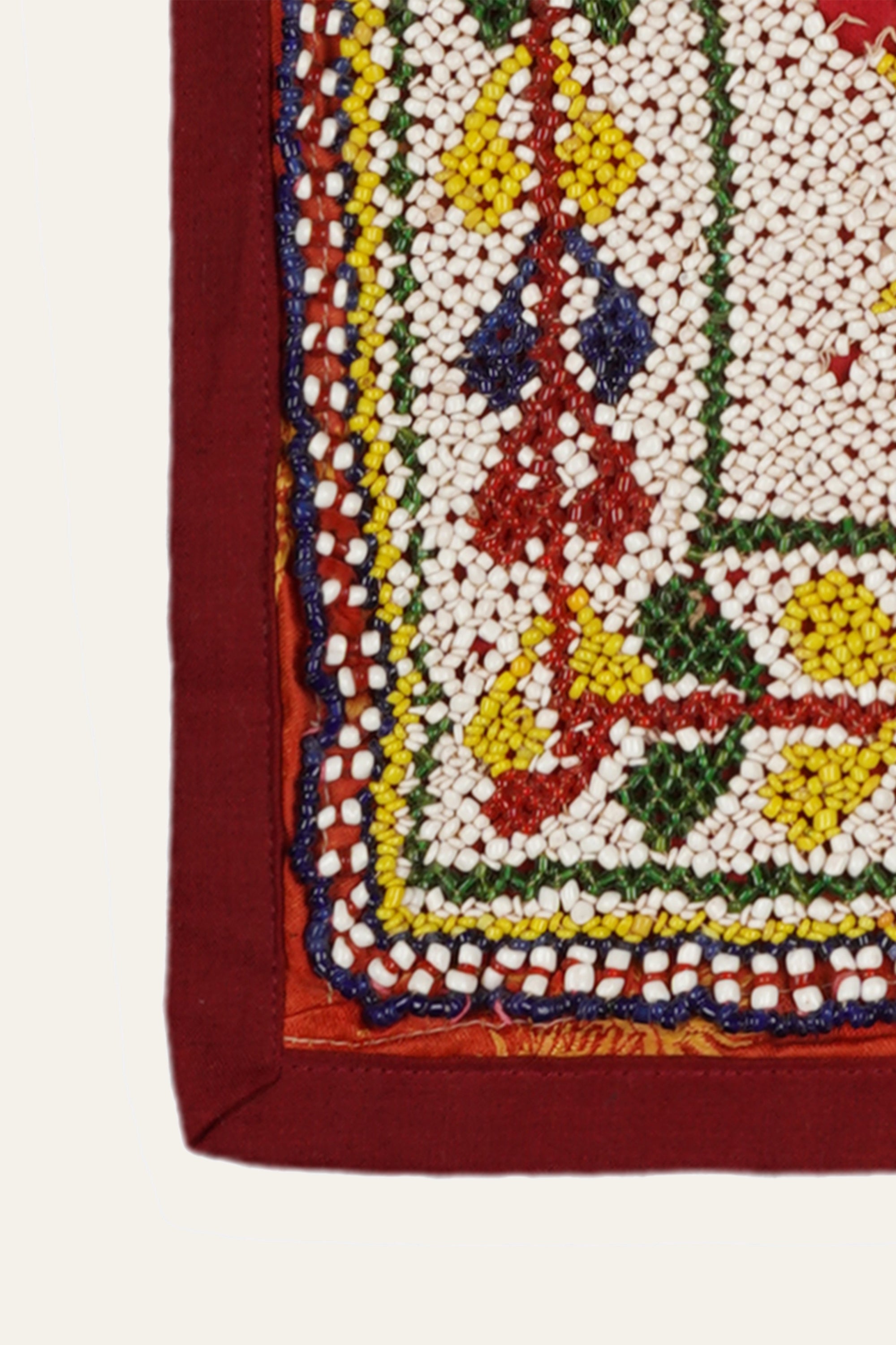 Gujarati Pearl Bead Textile Wall Hanging