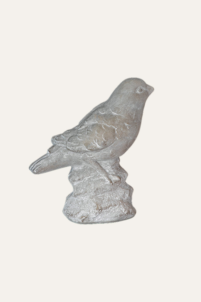 Perched Bird Figurine on Rock Base - Big