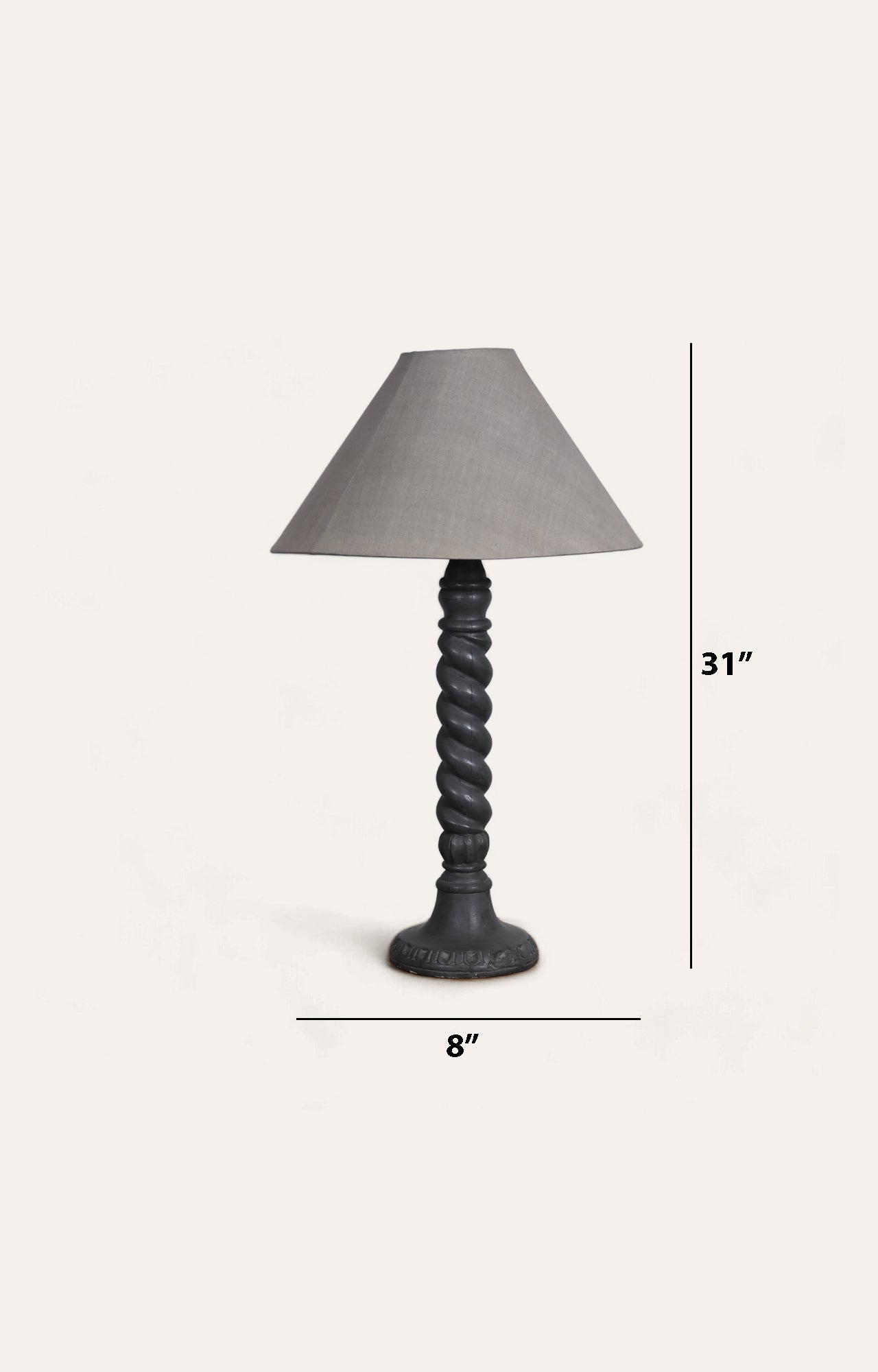 Hand turned table lamp_size