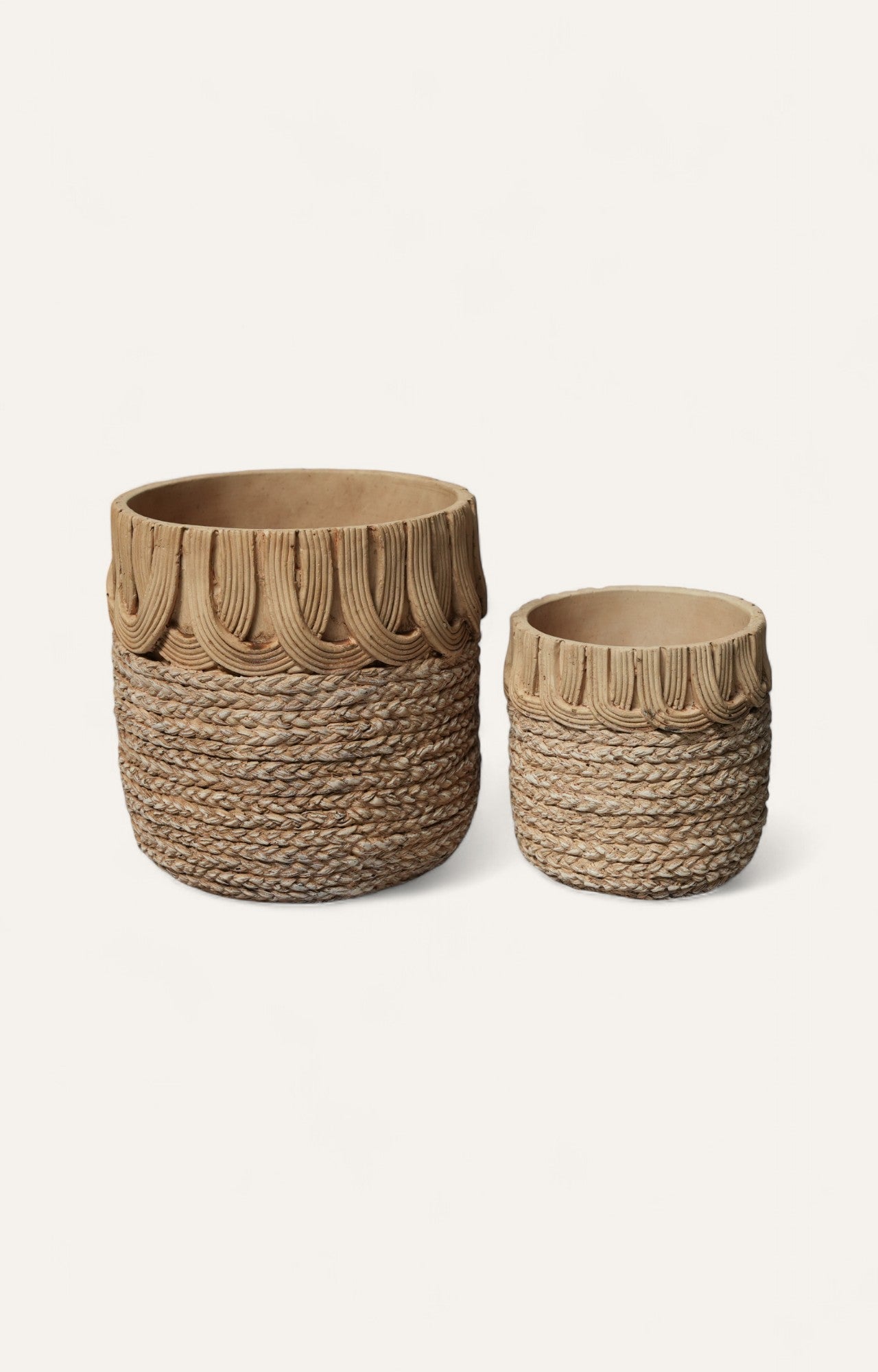 Handcard Woven Texture Planter Set