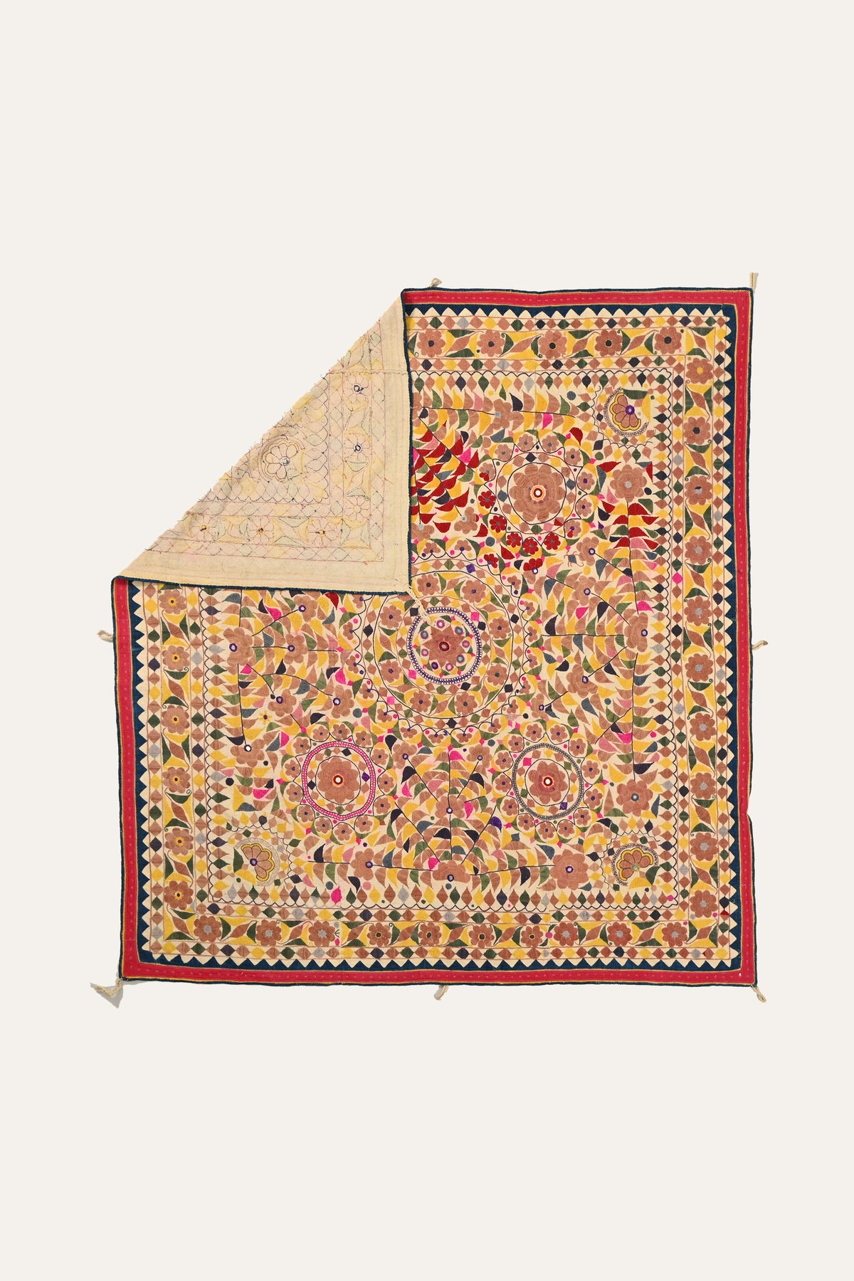 Handcrafted vintage textile wall decor