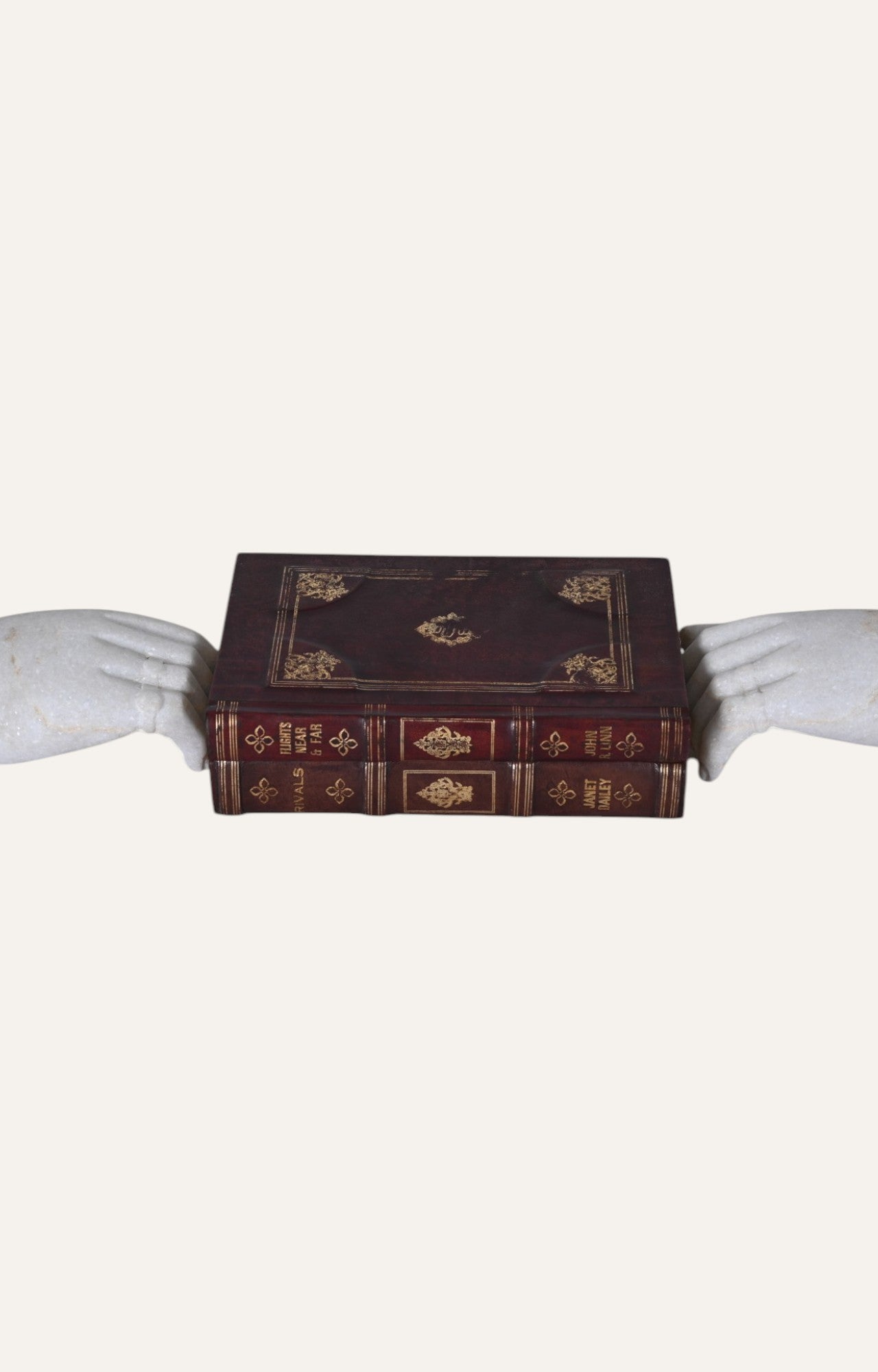 Hands Support marble bookends