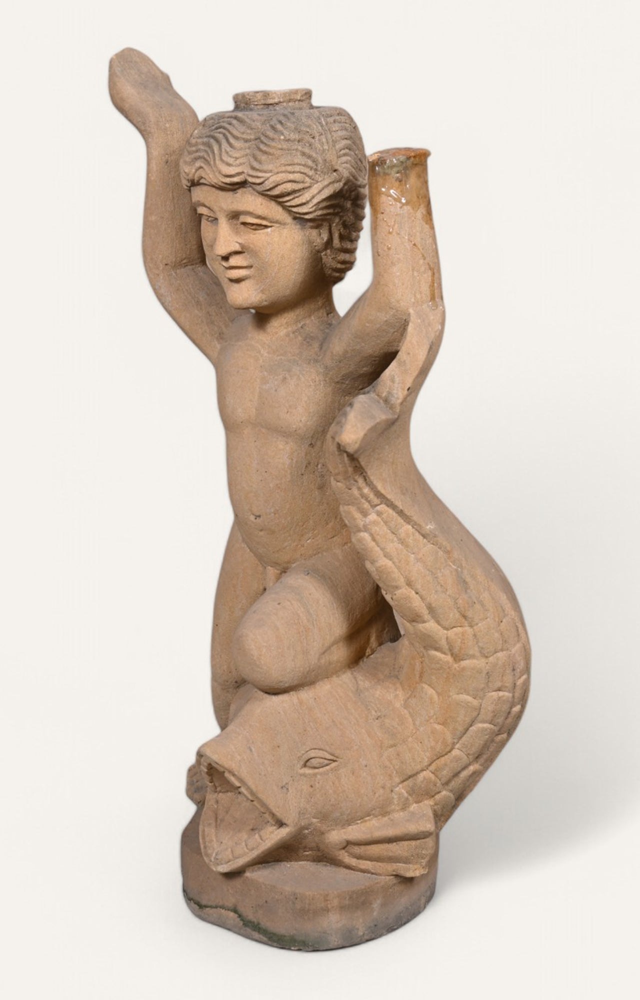 Hans Angel Sandstone Antique Sculpture