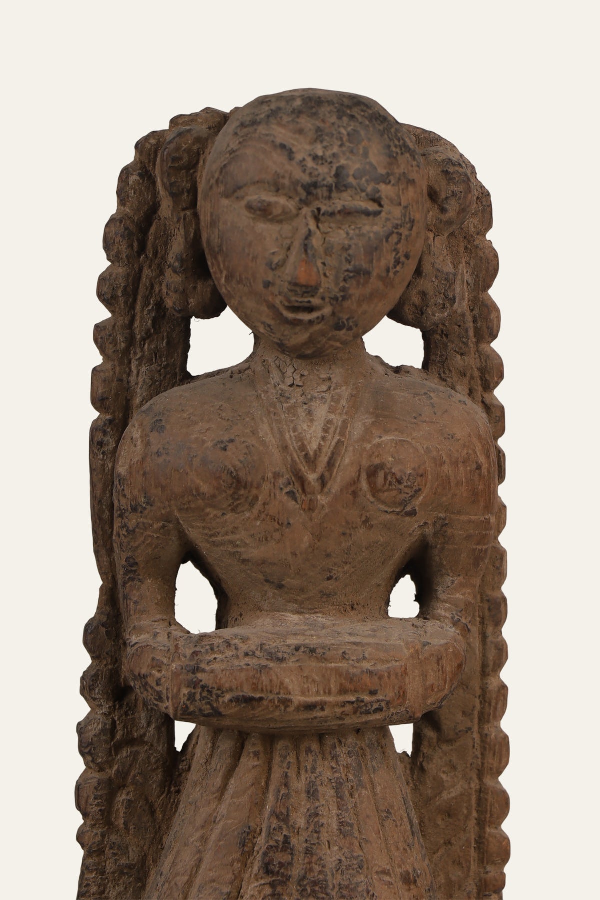 Museum-Grade Female Folk Figure with Dholak