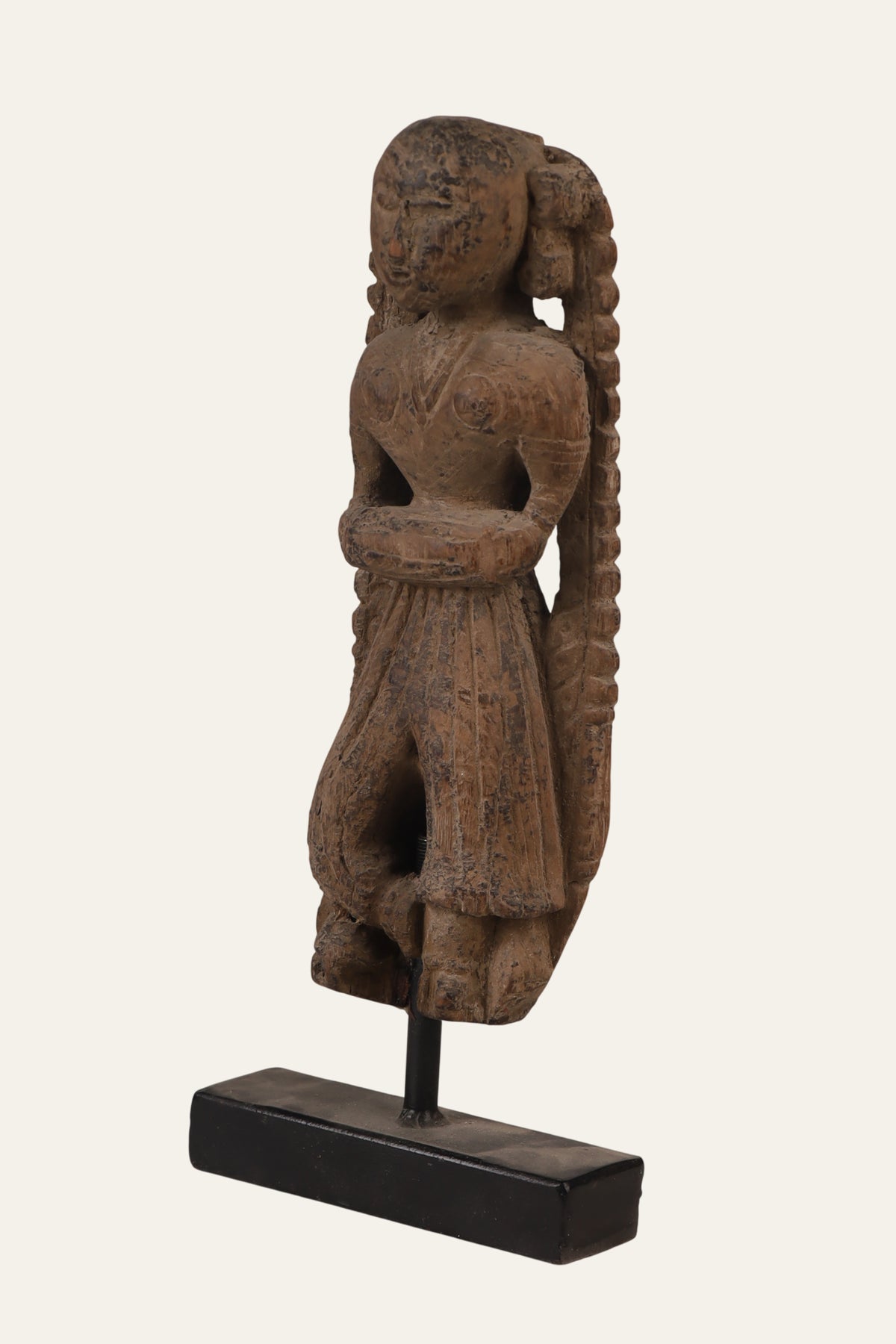 Museum-Grade Female Folk Figure with Dholak