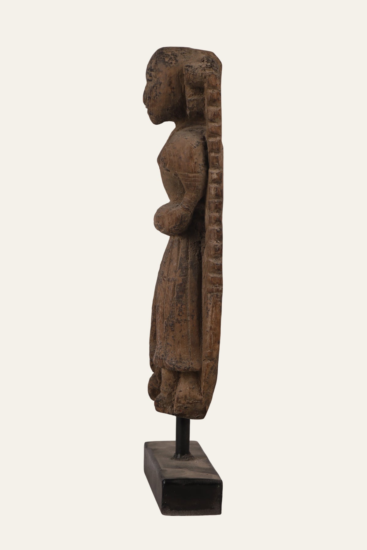 Museum-Grade Female Folk Figure with Dholak