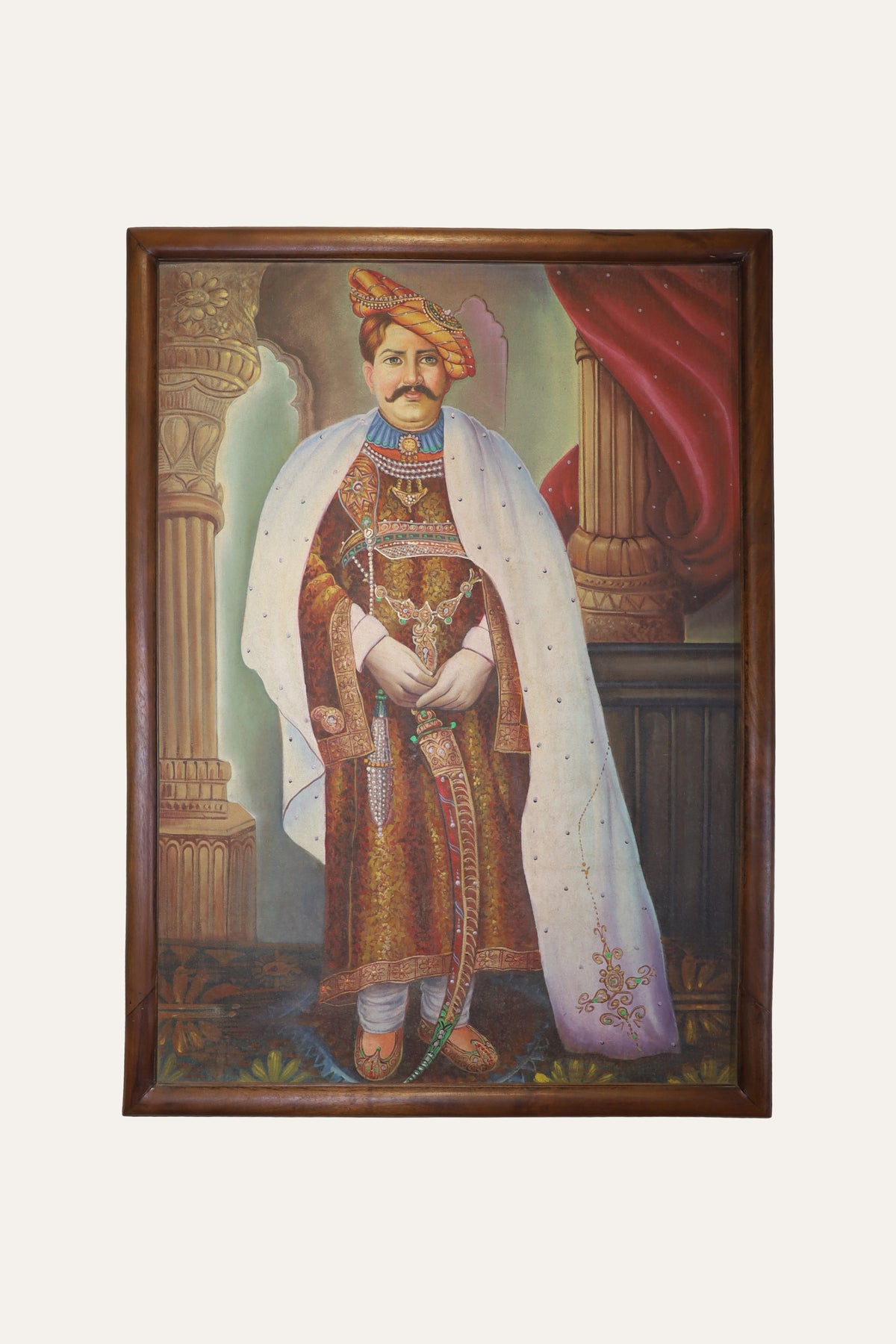 Royal Indian Maharaja Oil Painting for Plush Interiors