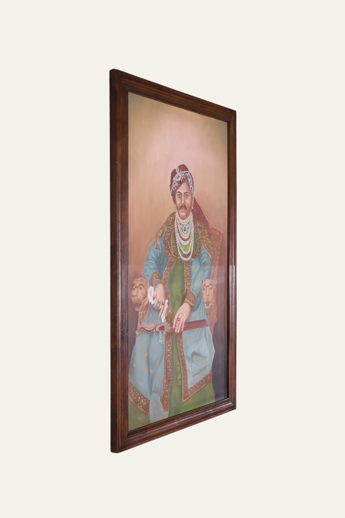 Maharaja on The Lion Throne Oil Painting for Hallways