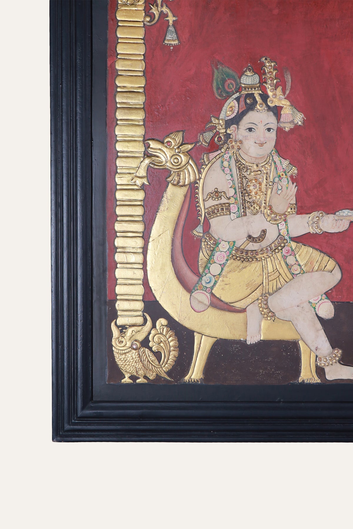 Krishna with Rukmini & Gopis South Indian Tanjore Painting