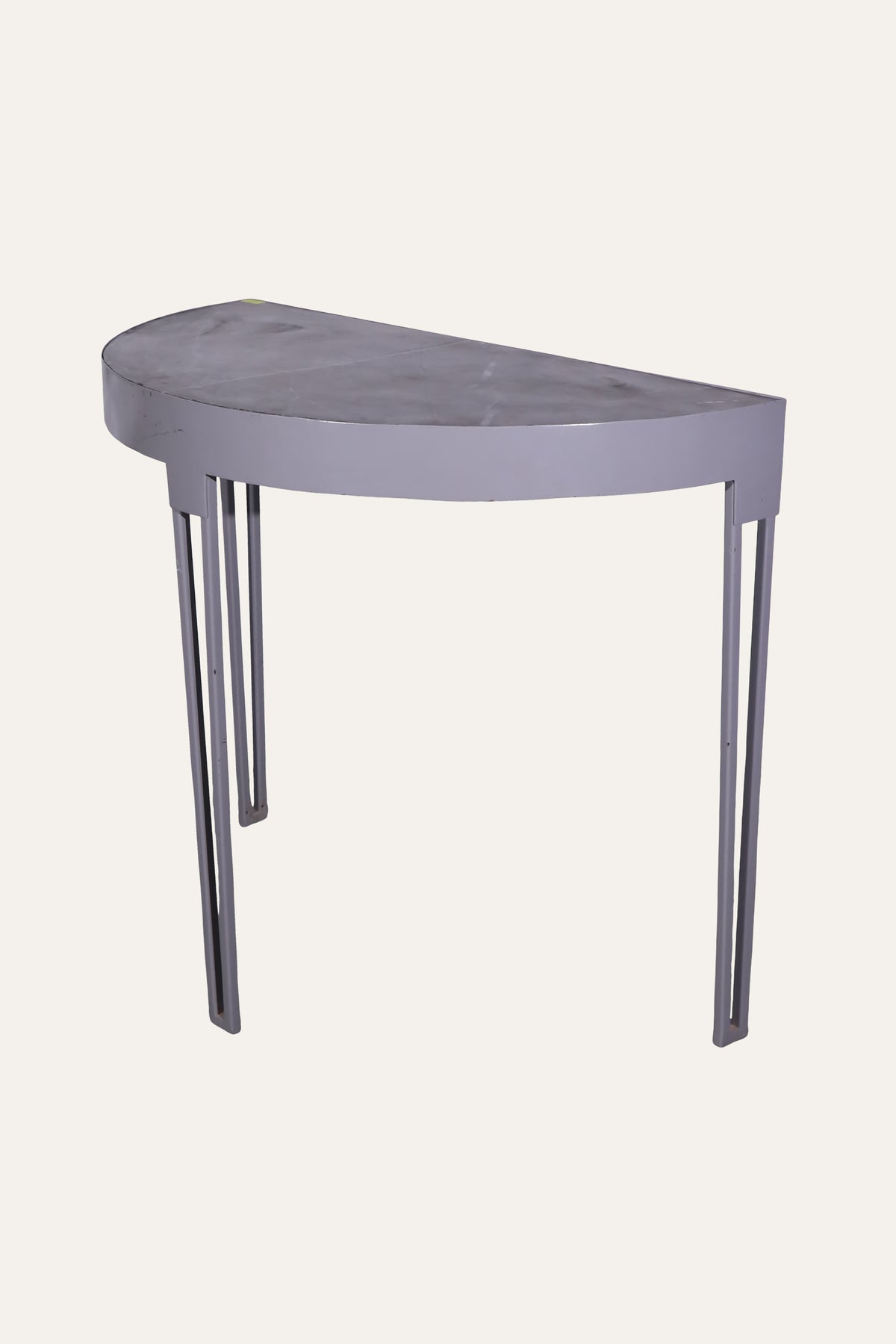 Half Round Console Table with Metal Frame for Narrow Entryways