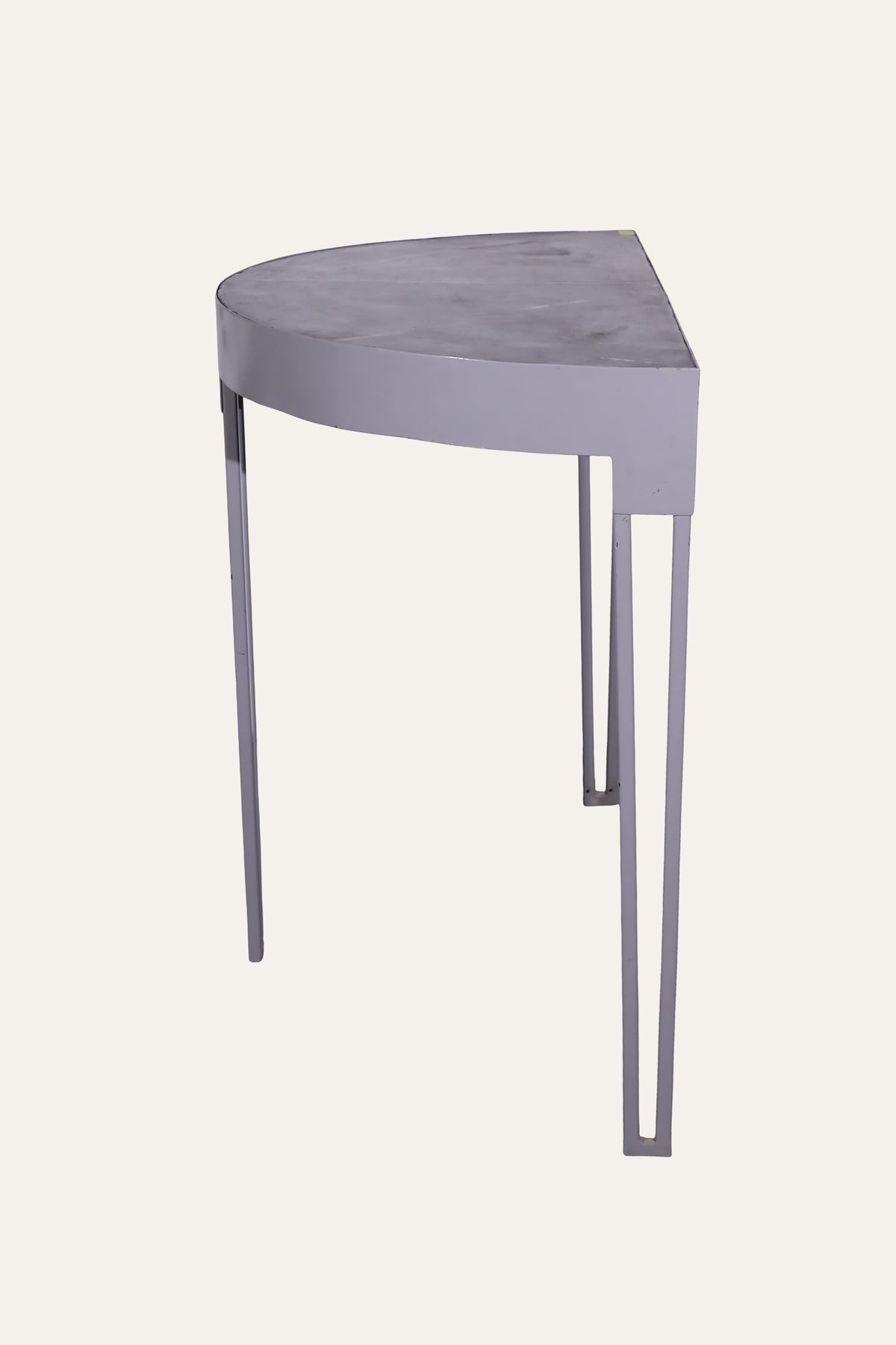 Half Round Console Table with Metal Frame for Narrow Entryways
