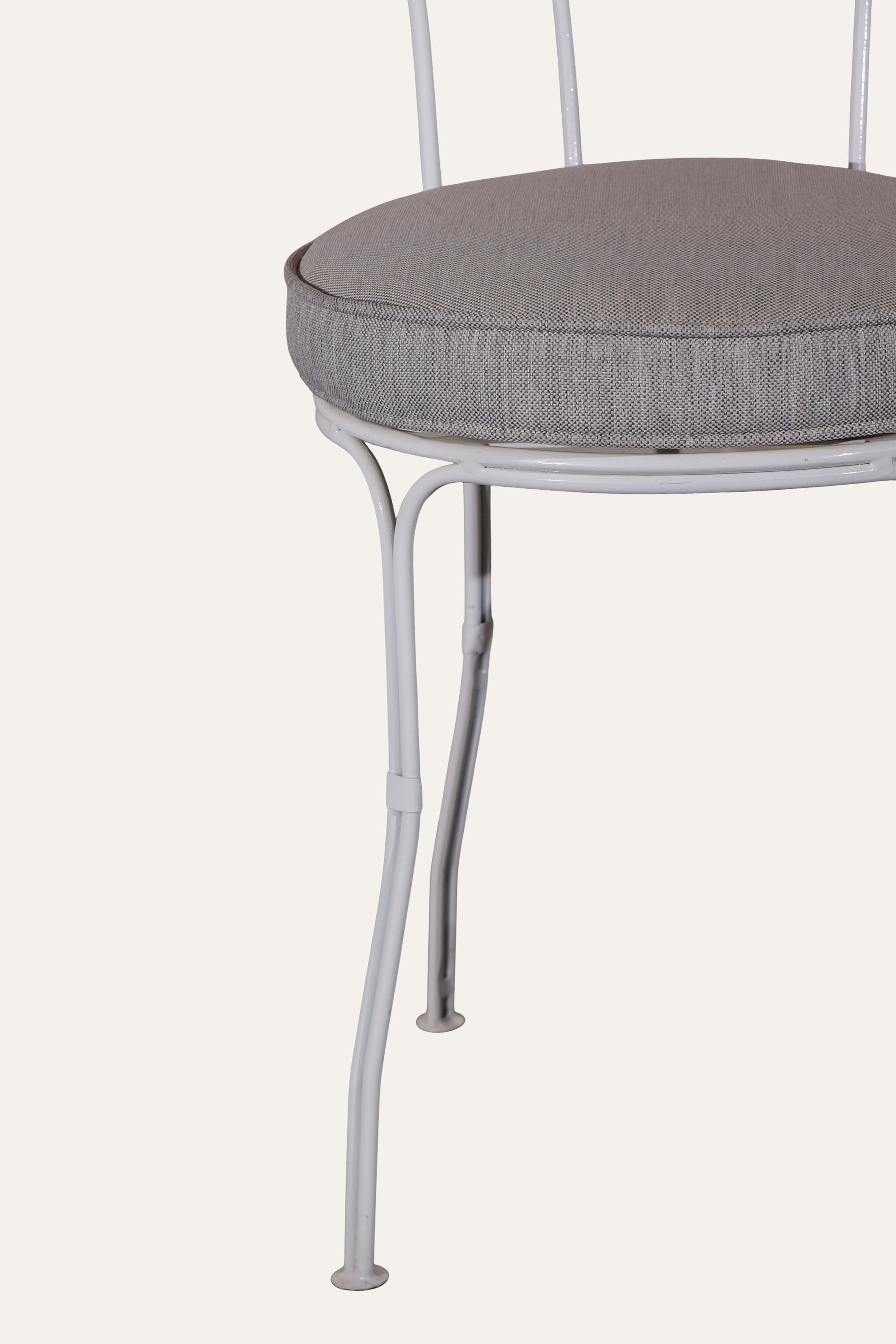White Metal Dining Chair with Upholstered Seat for Dining Room