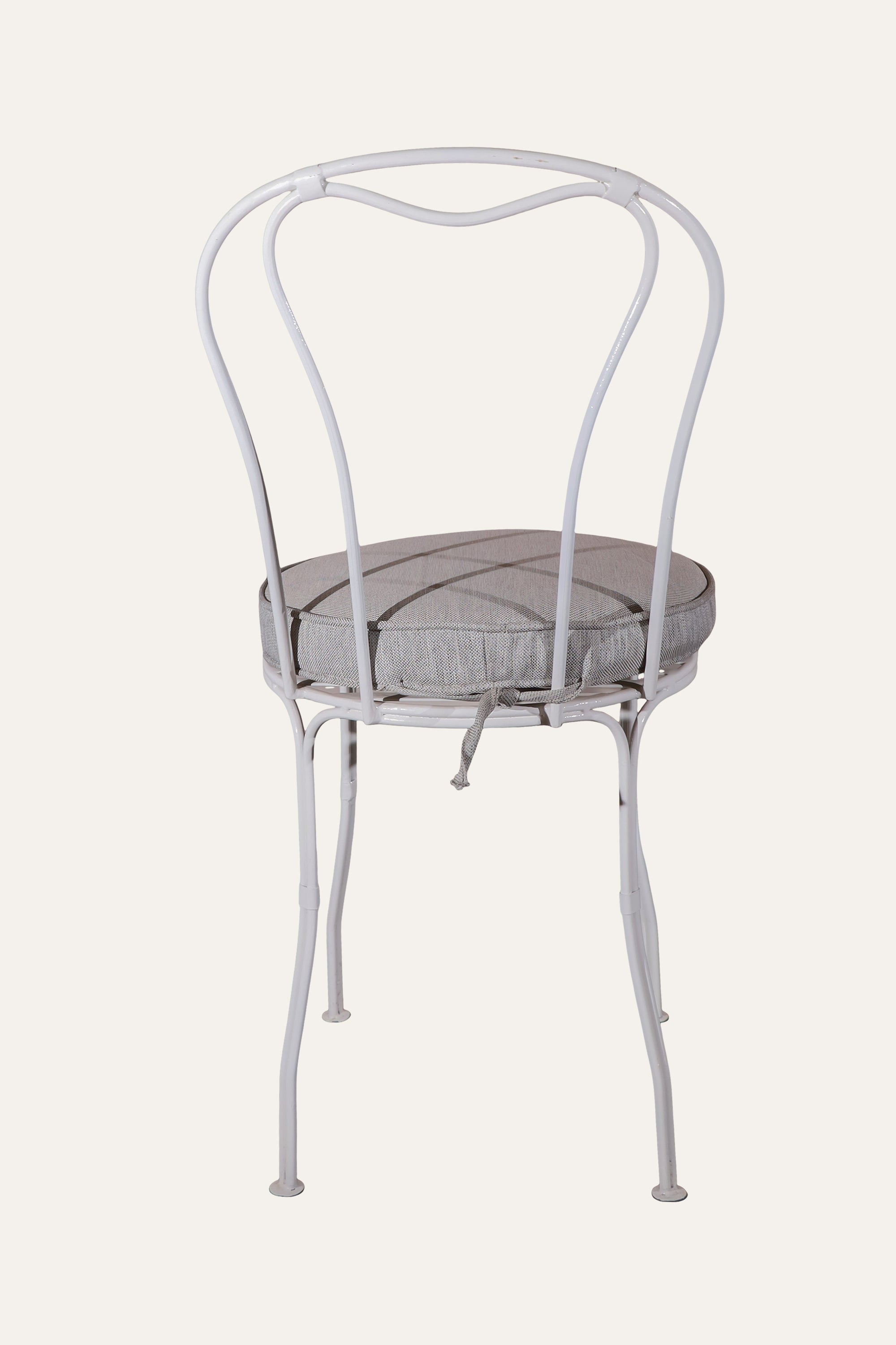 White Metal Dining Chair with Upholstered Seat for Dining Room