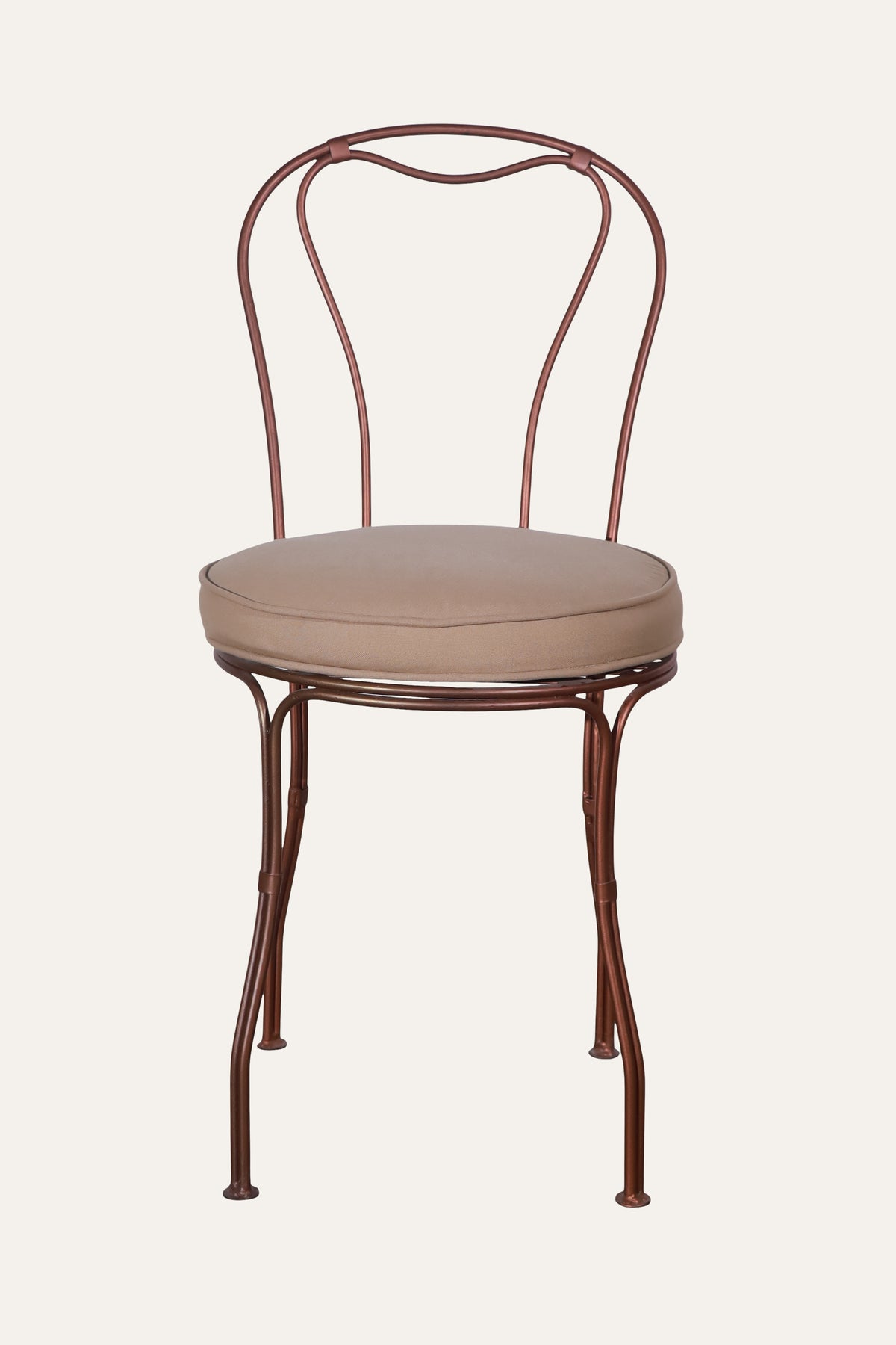 Curved Metal Dining Chair with Cushioned Seat for Modern Homes