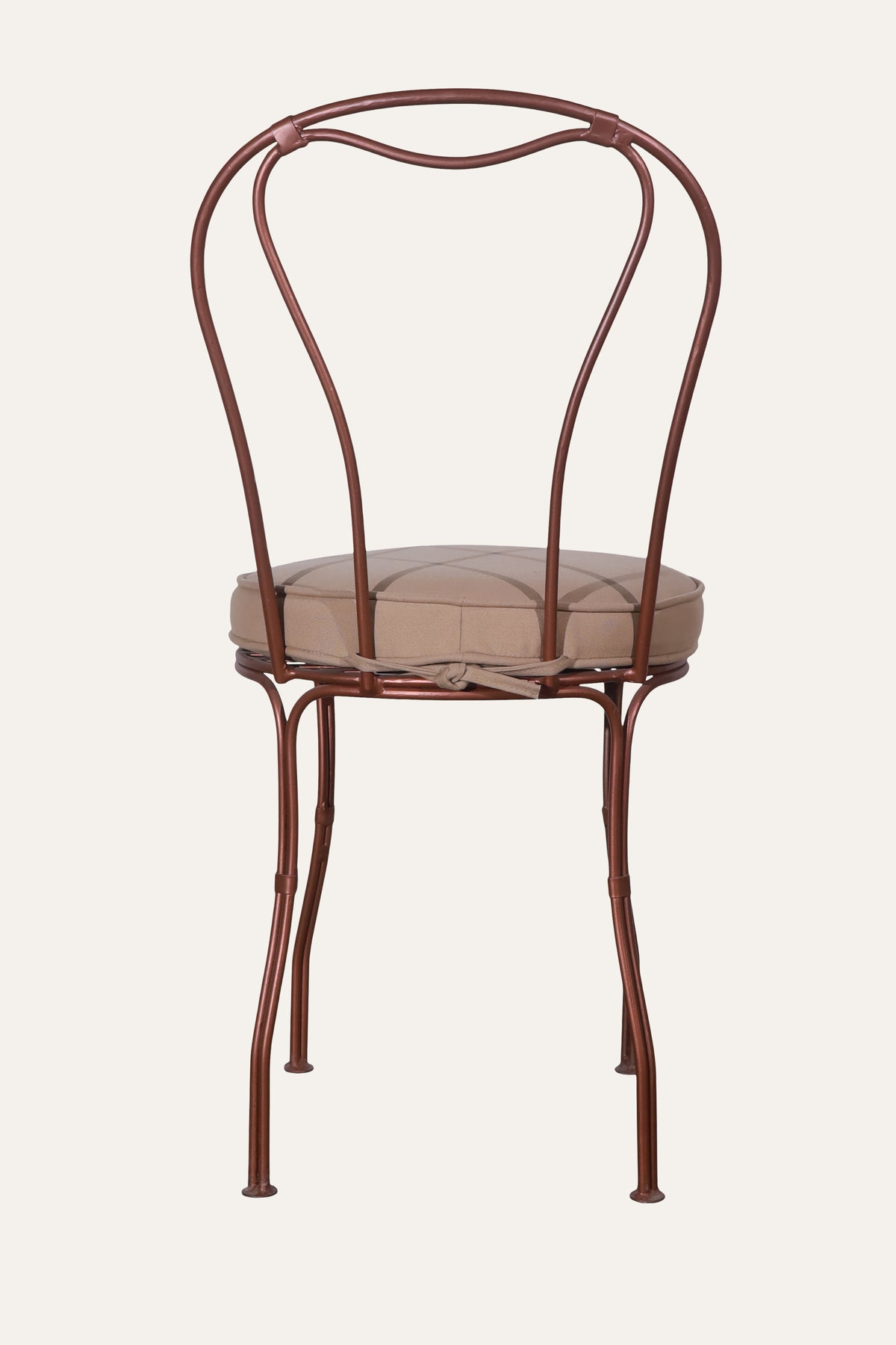 Curved Metal Dining Chair with Cushioned Seat for Modern Homes