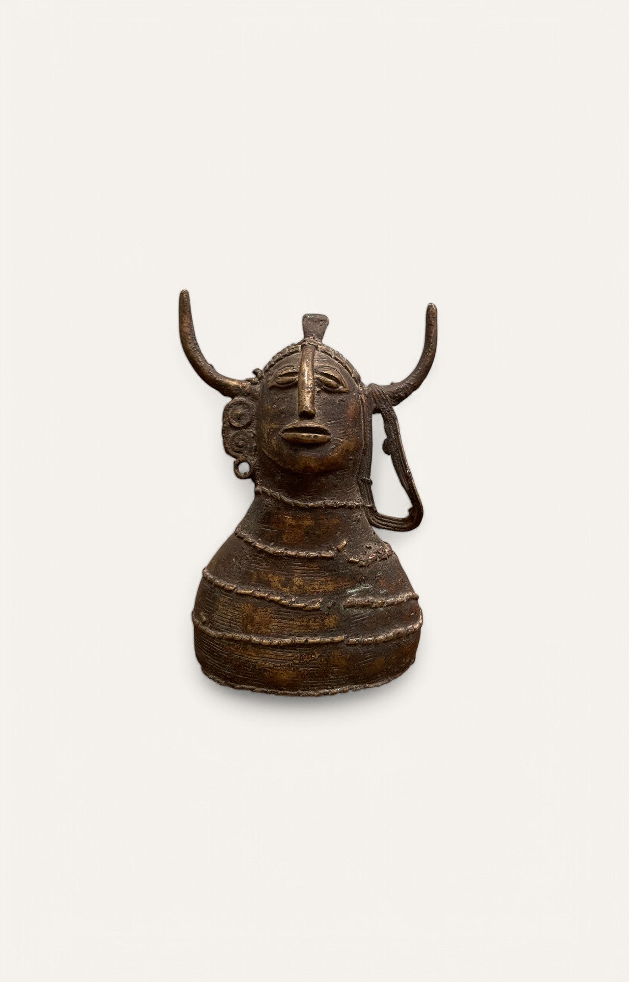 Man with Horns Dohkra Tribal Art Sculpture
