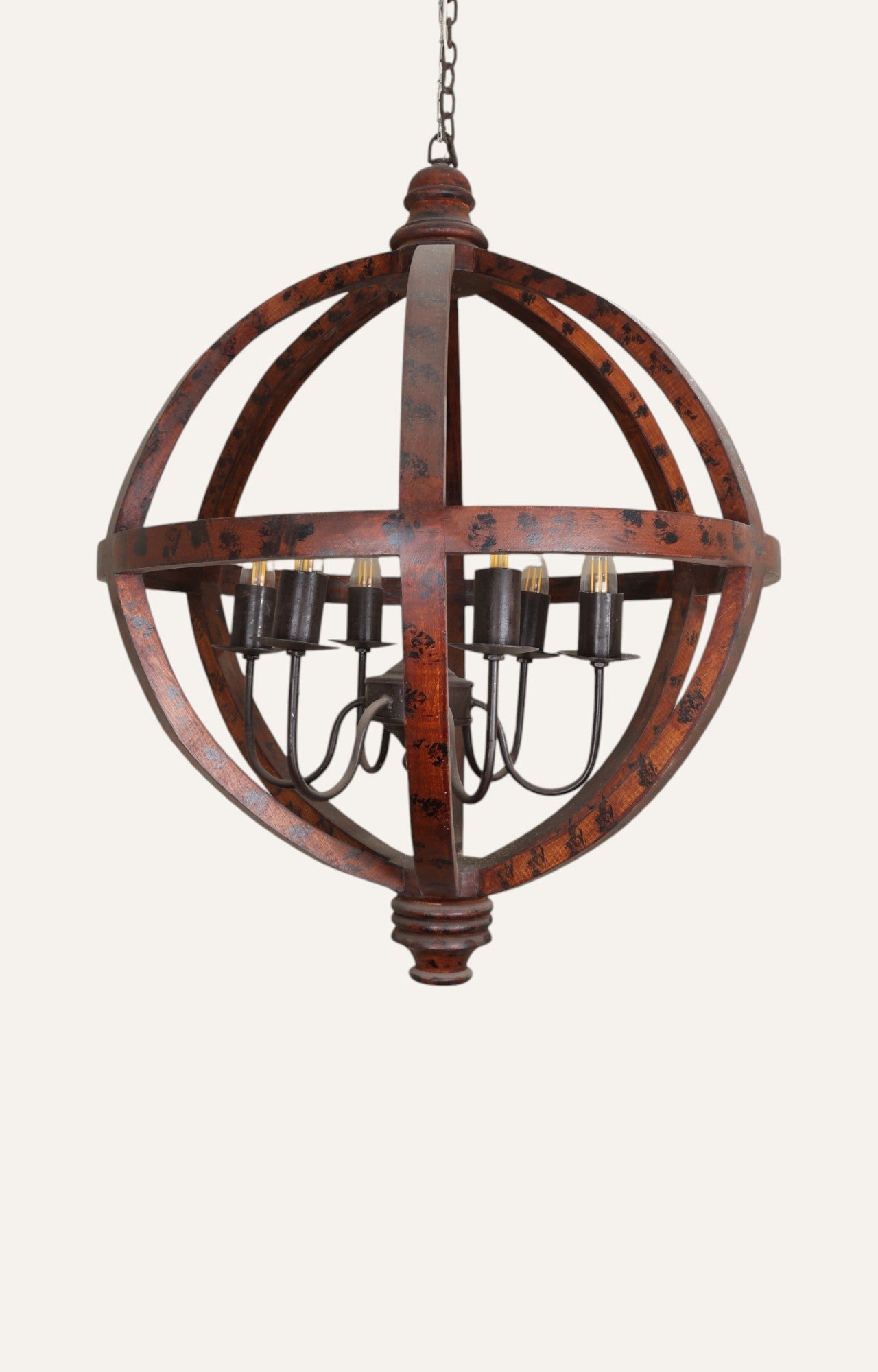 Wooden Orb Chandelier