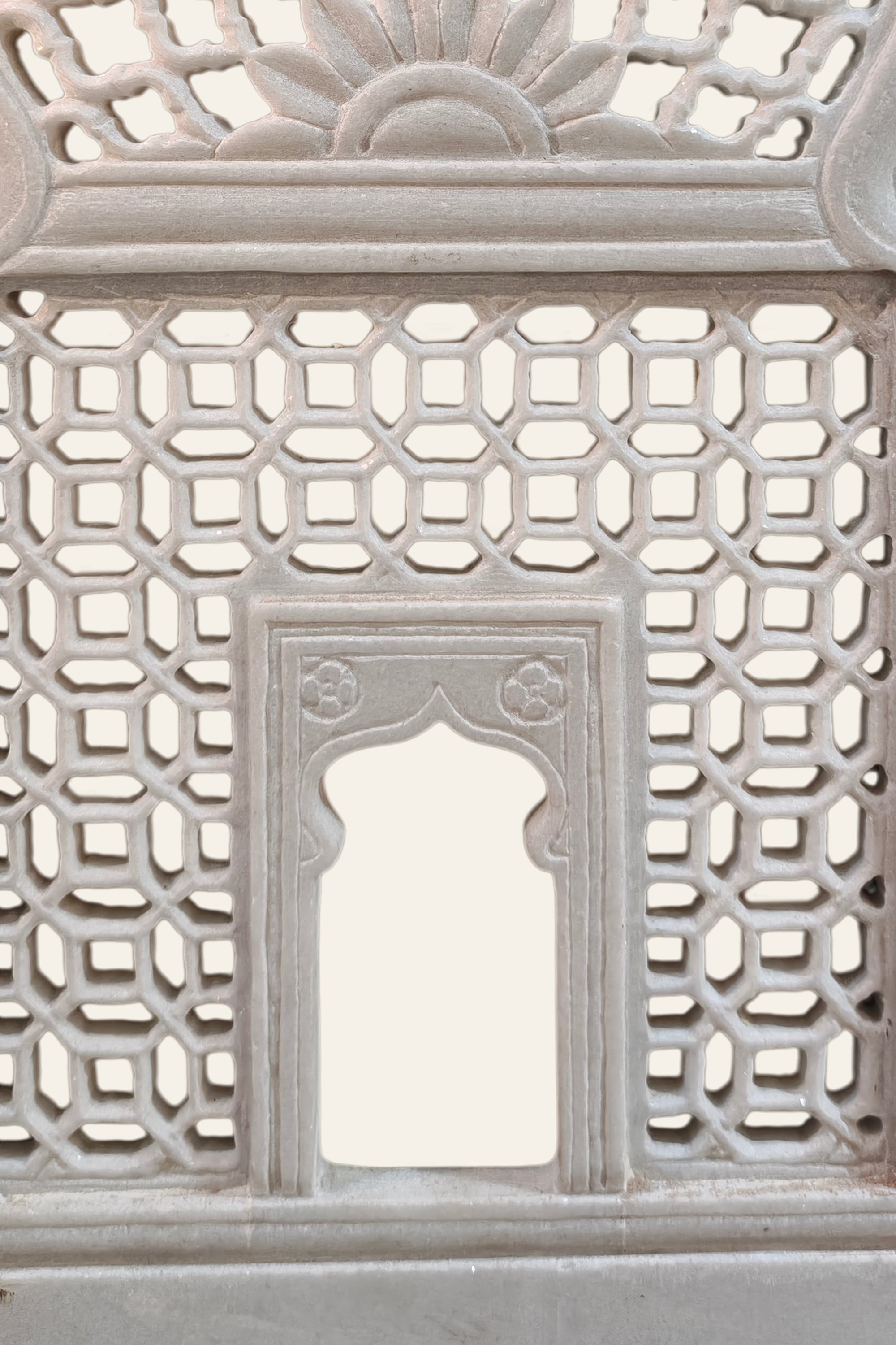 Black & White Floral Bone Inlay Jhaorka Wall Panel