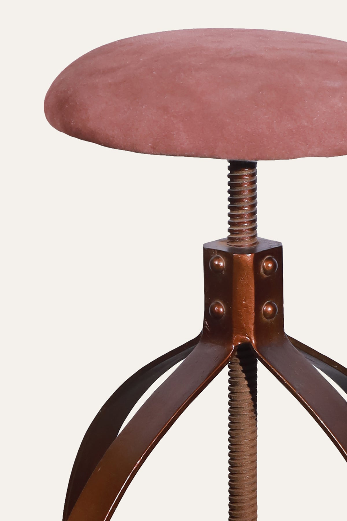 Round High Bar Chair with Metal Legs & Upholstery