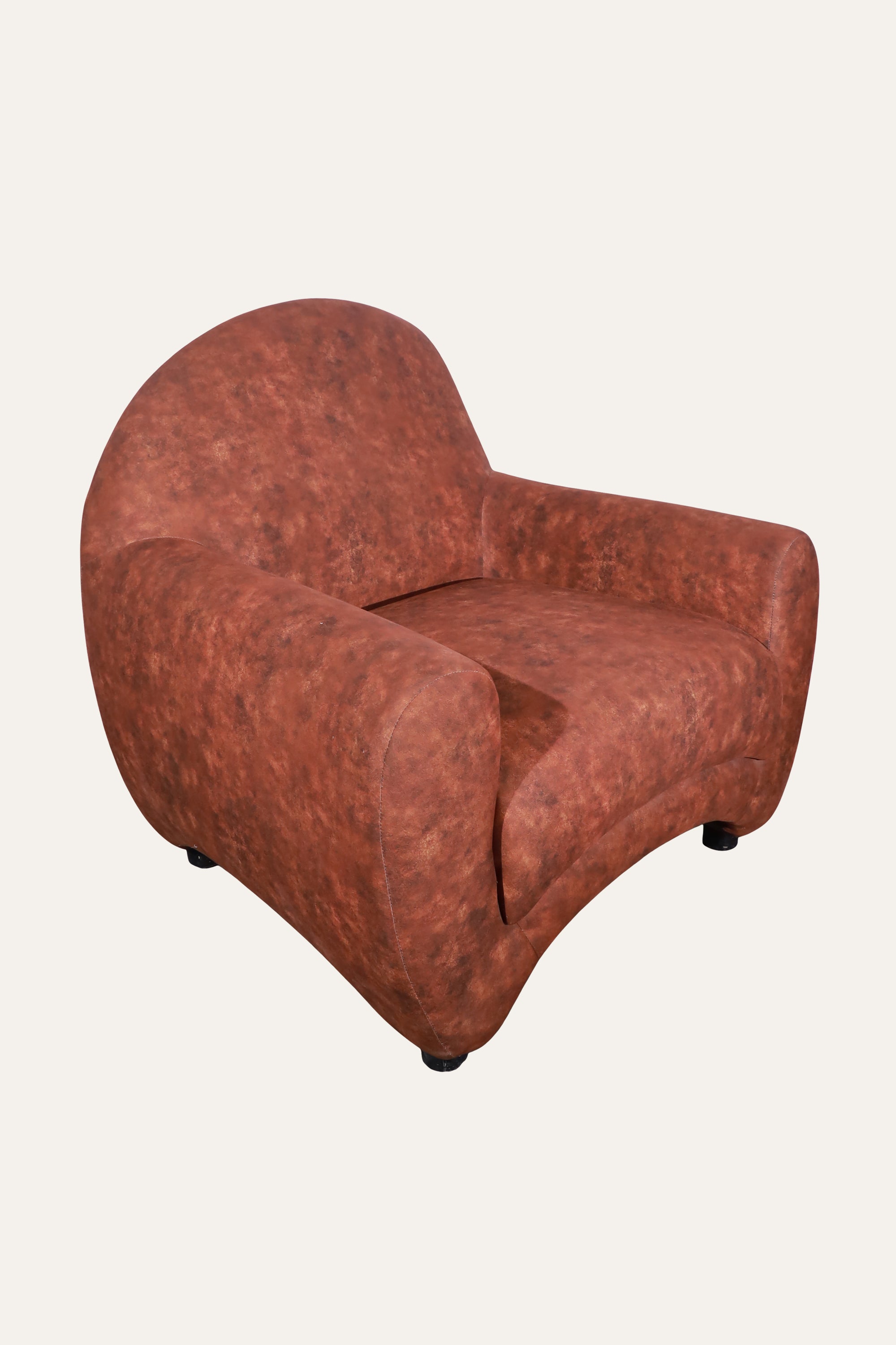 Curved Upholstered Lounge Chair for Living Room & Reading Corner