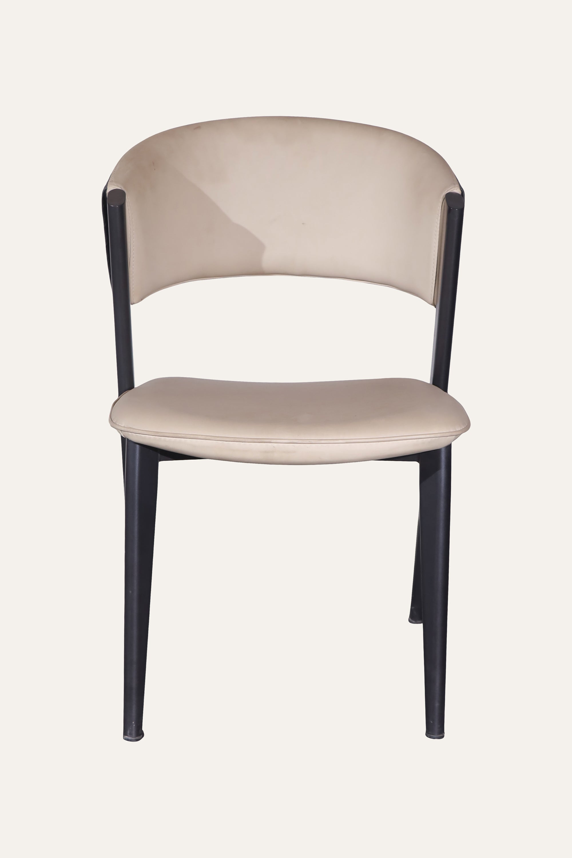 Cream Curved-Back Dining Chair