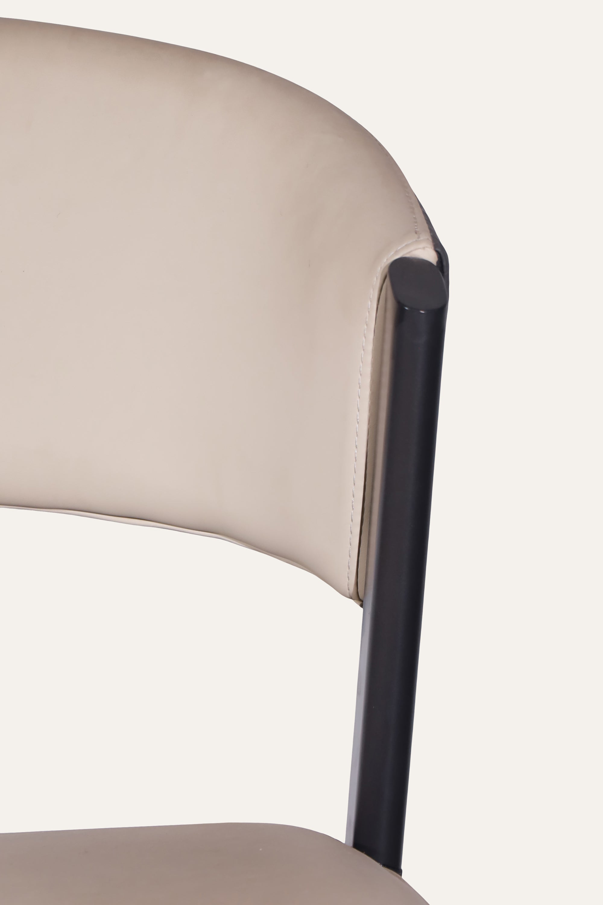 Cream Curved-Back Dining Chair