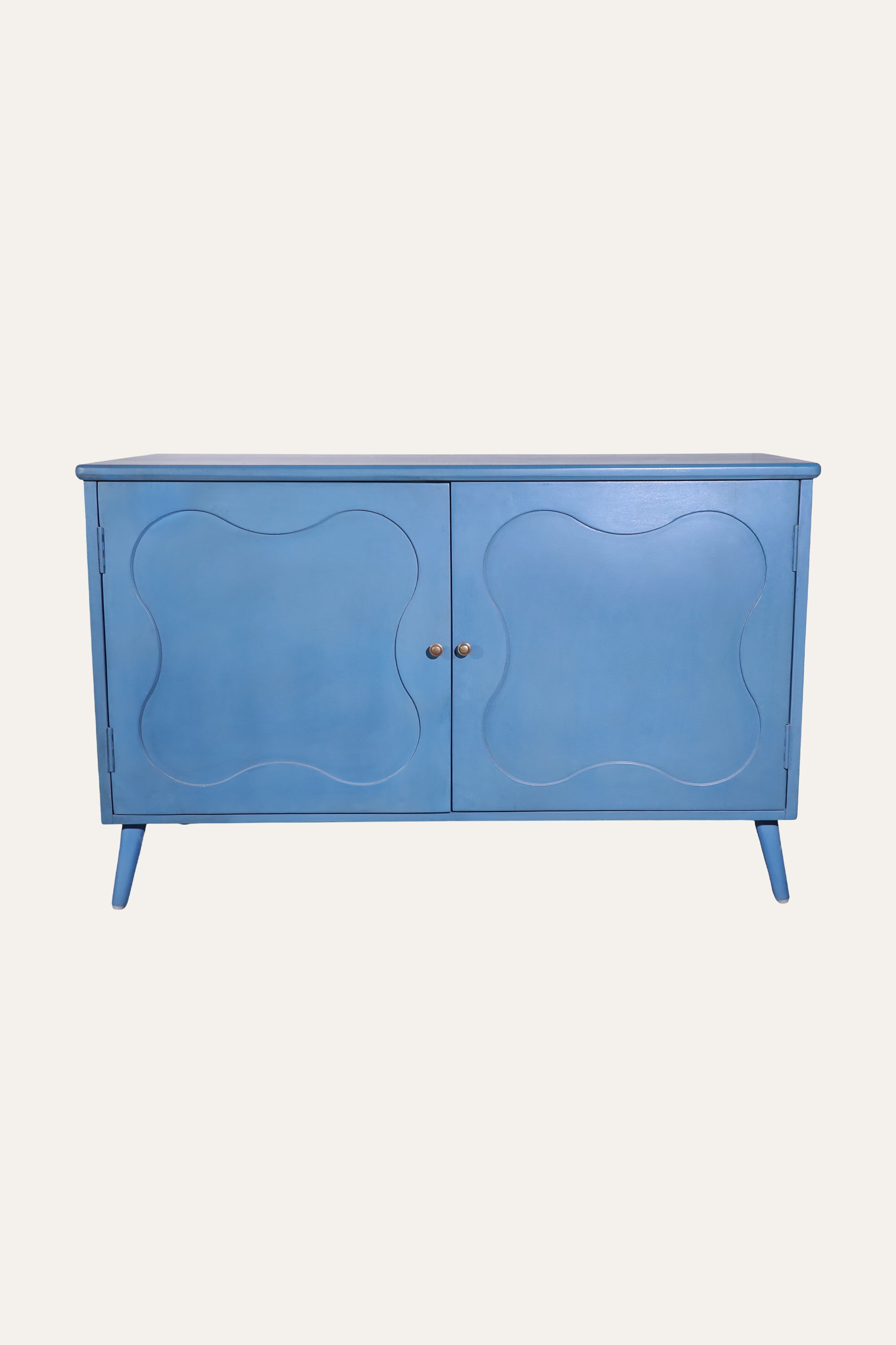Blue Two-Door Cabinet for Dining Room Storage