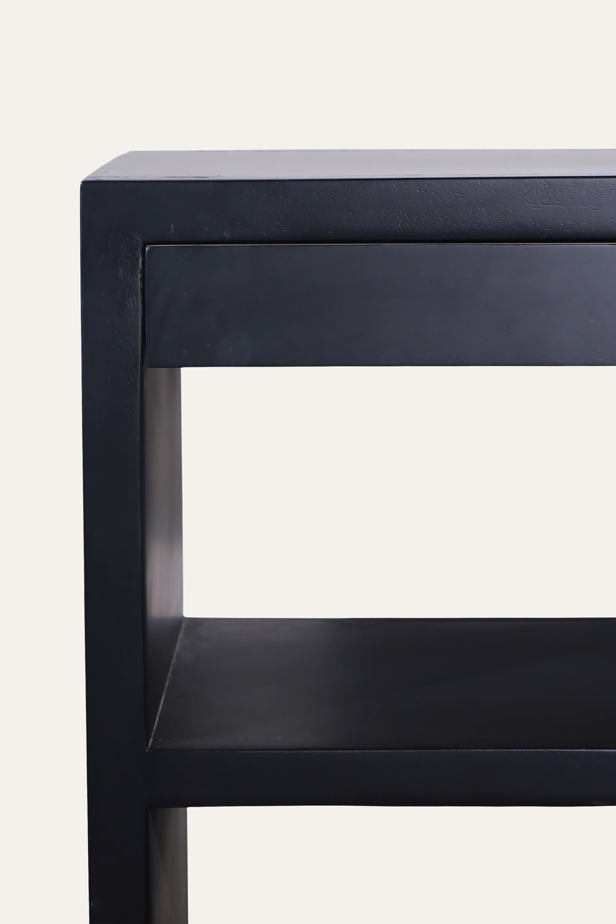 Black Open-Shelf Bedside Table for Modern Bedroom Storage