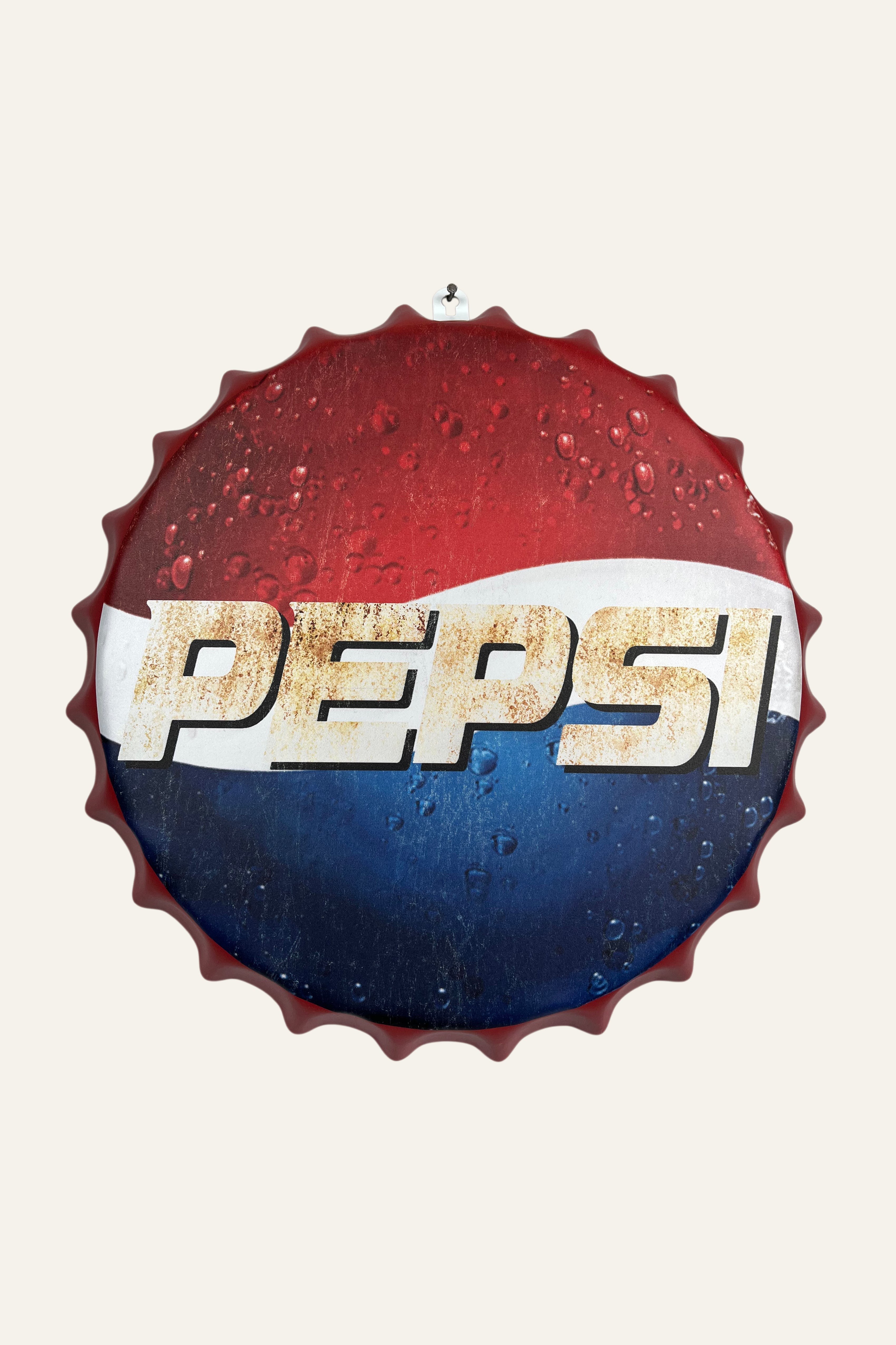 Pepsi Bottle Cap Shaped Vintage Metal Wall Board