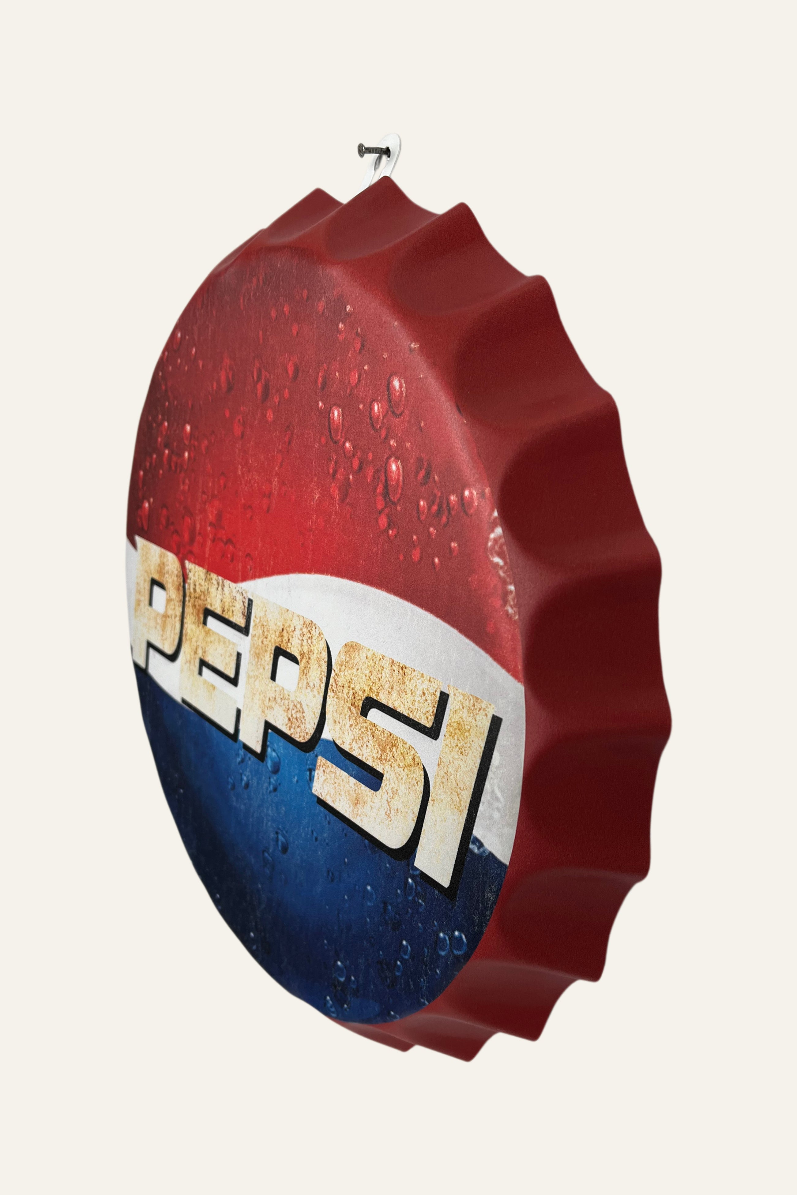 Pepsi Bottle Cap Shaped Vintage Metal Wall Board