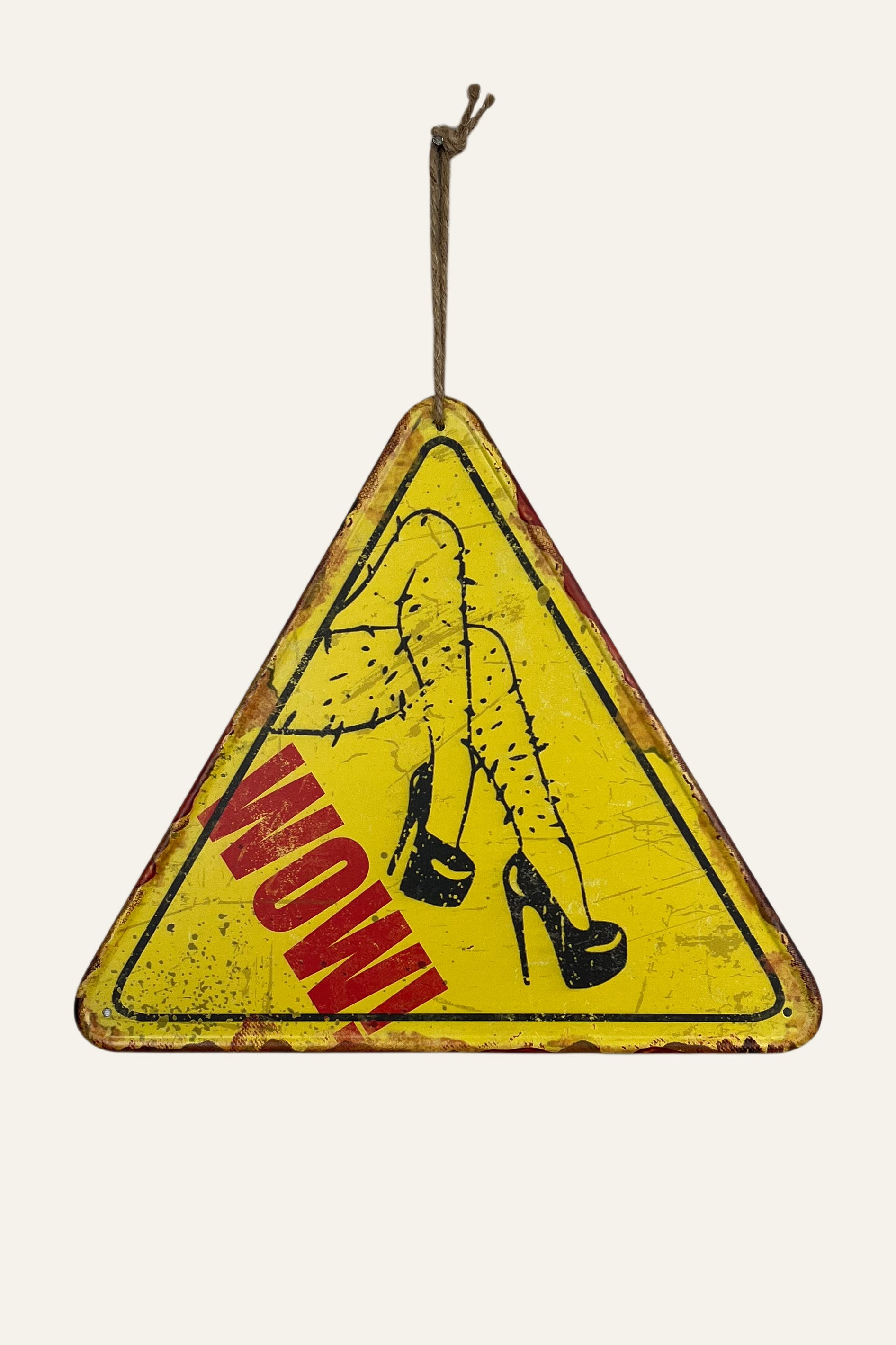 Legs in Heels Vintage Metal Triangular Wall Board