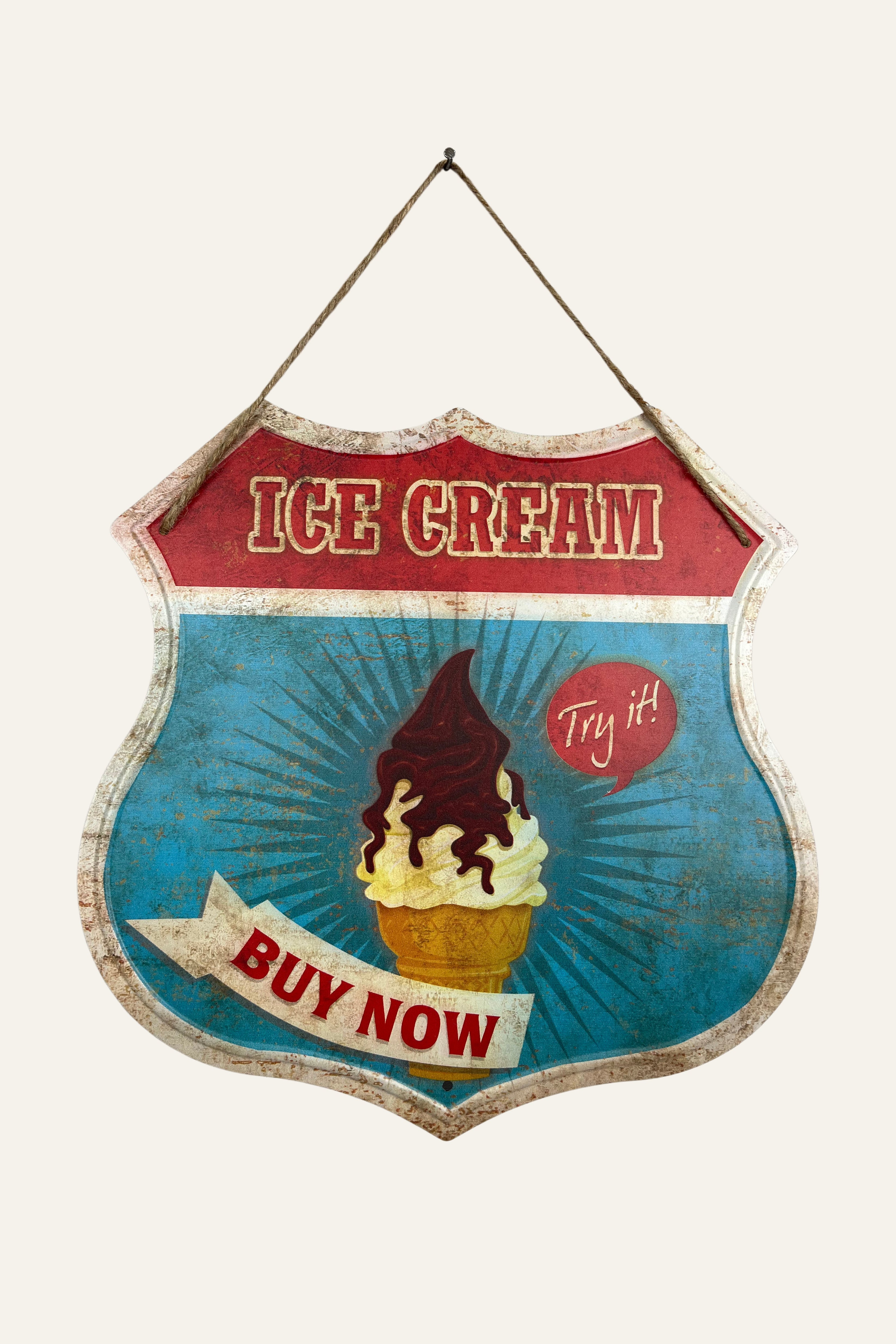 Ice Cream Buy Now  Antique  Metal Sign Board