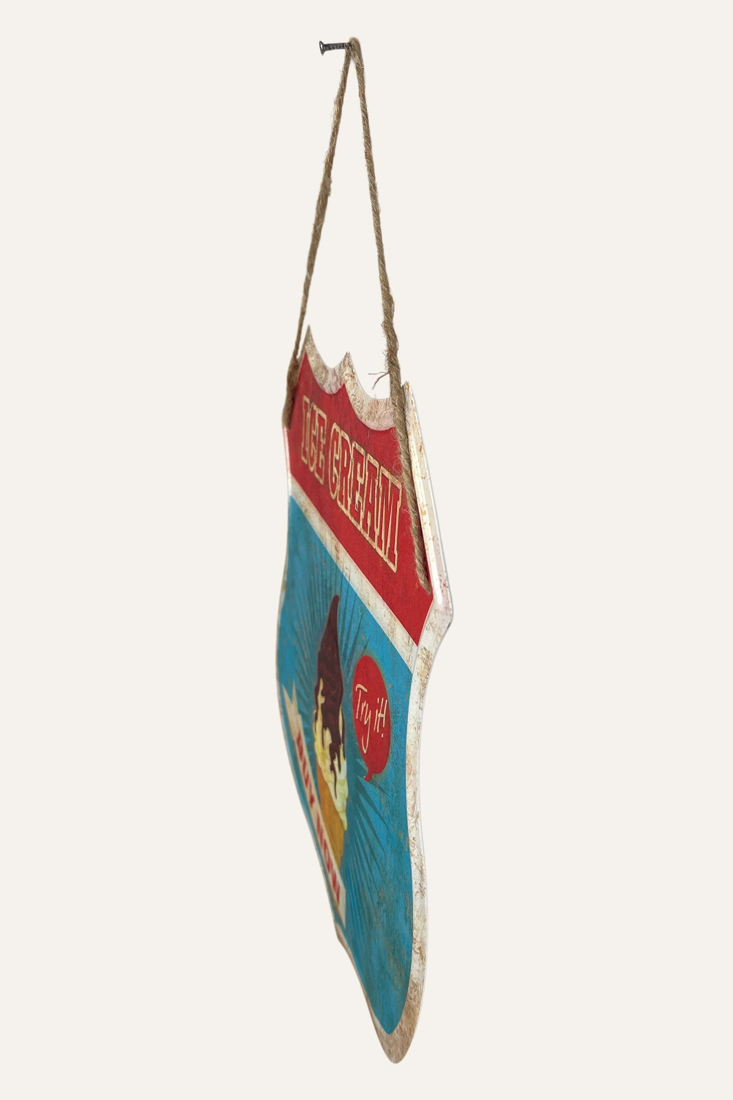 ice cream parlour wall decor vintage sign
