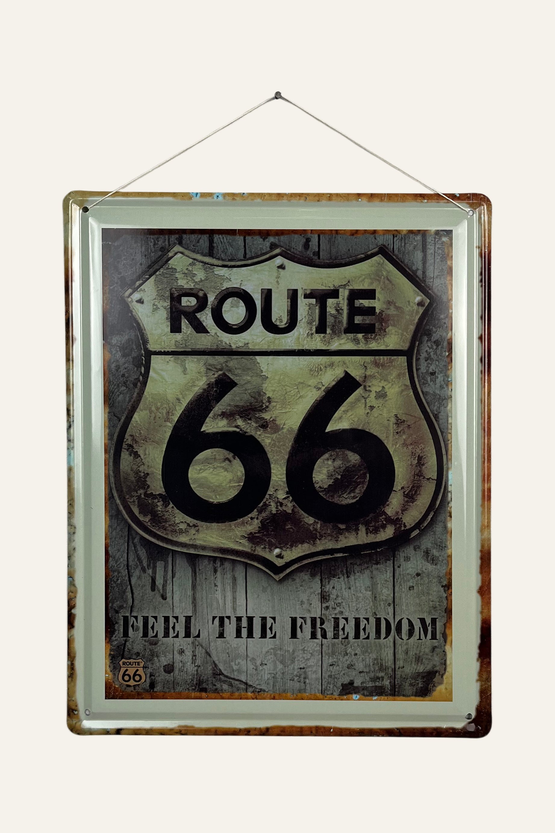 Route 66  Distressed Metal Sign Board