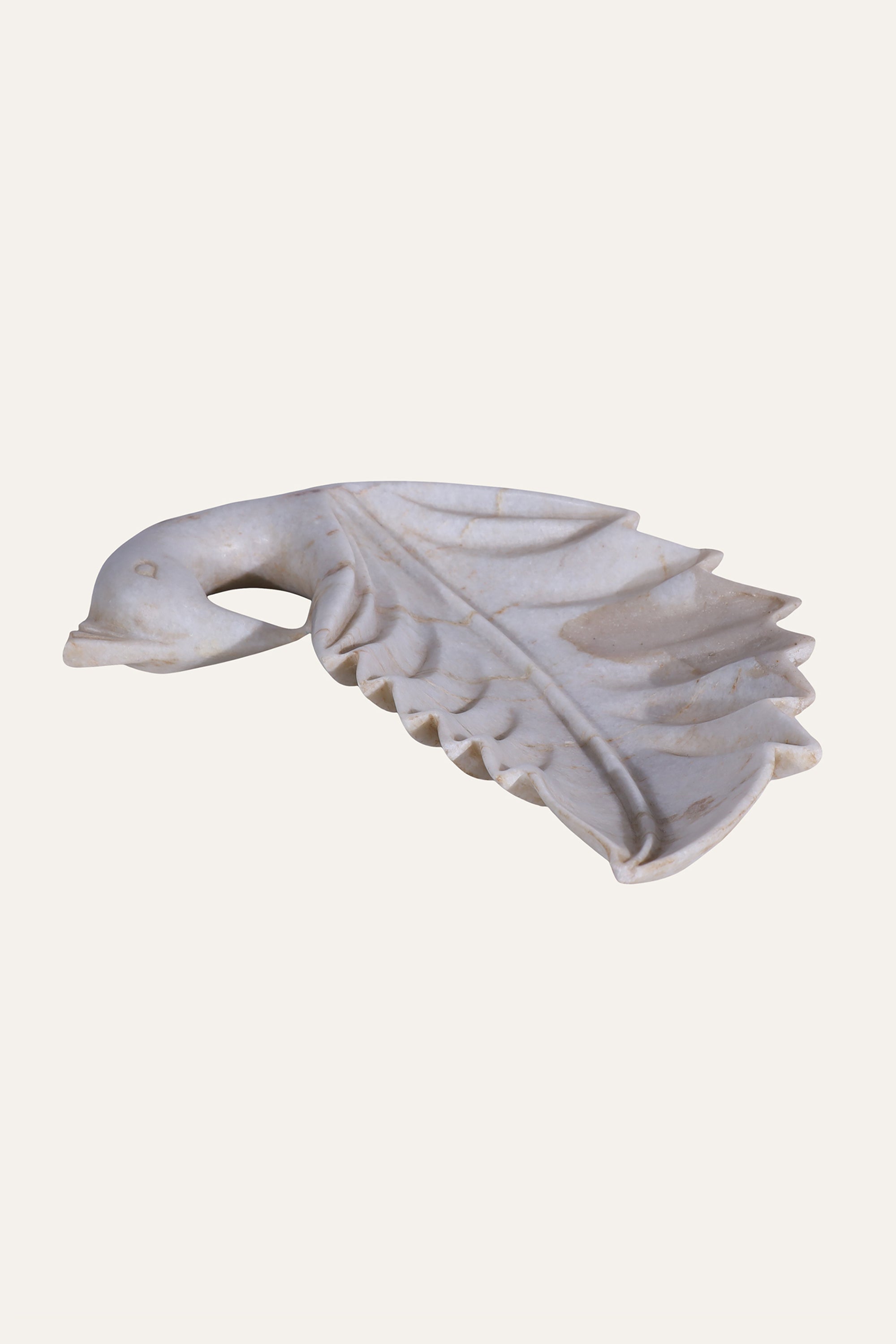 White Peacock Urli Decorative Tray for Table Styling