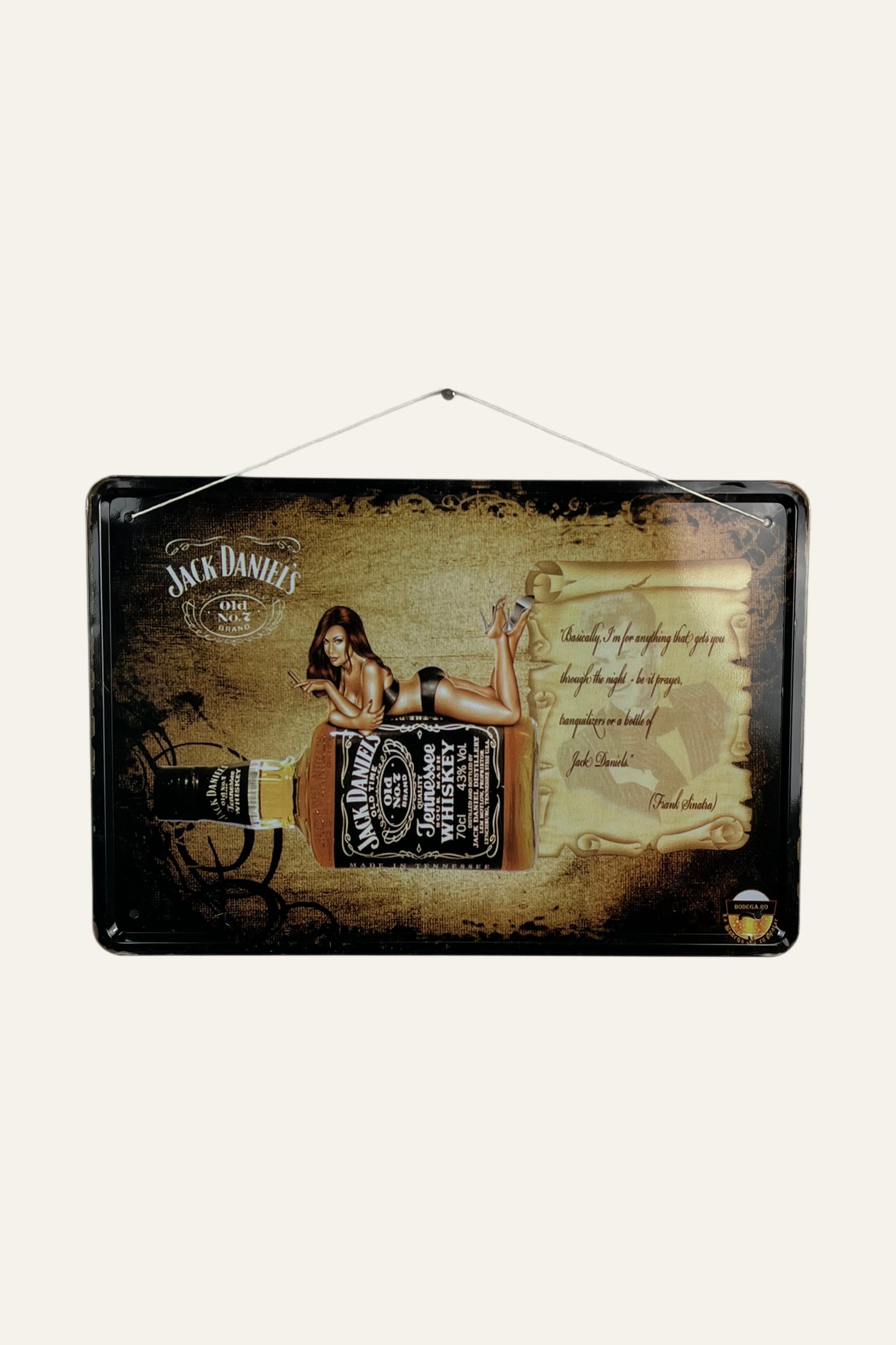 Jack Daniel Pin Up Whiskey Vintage Metal Wall Sign