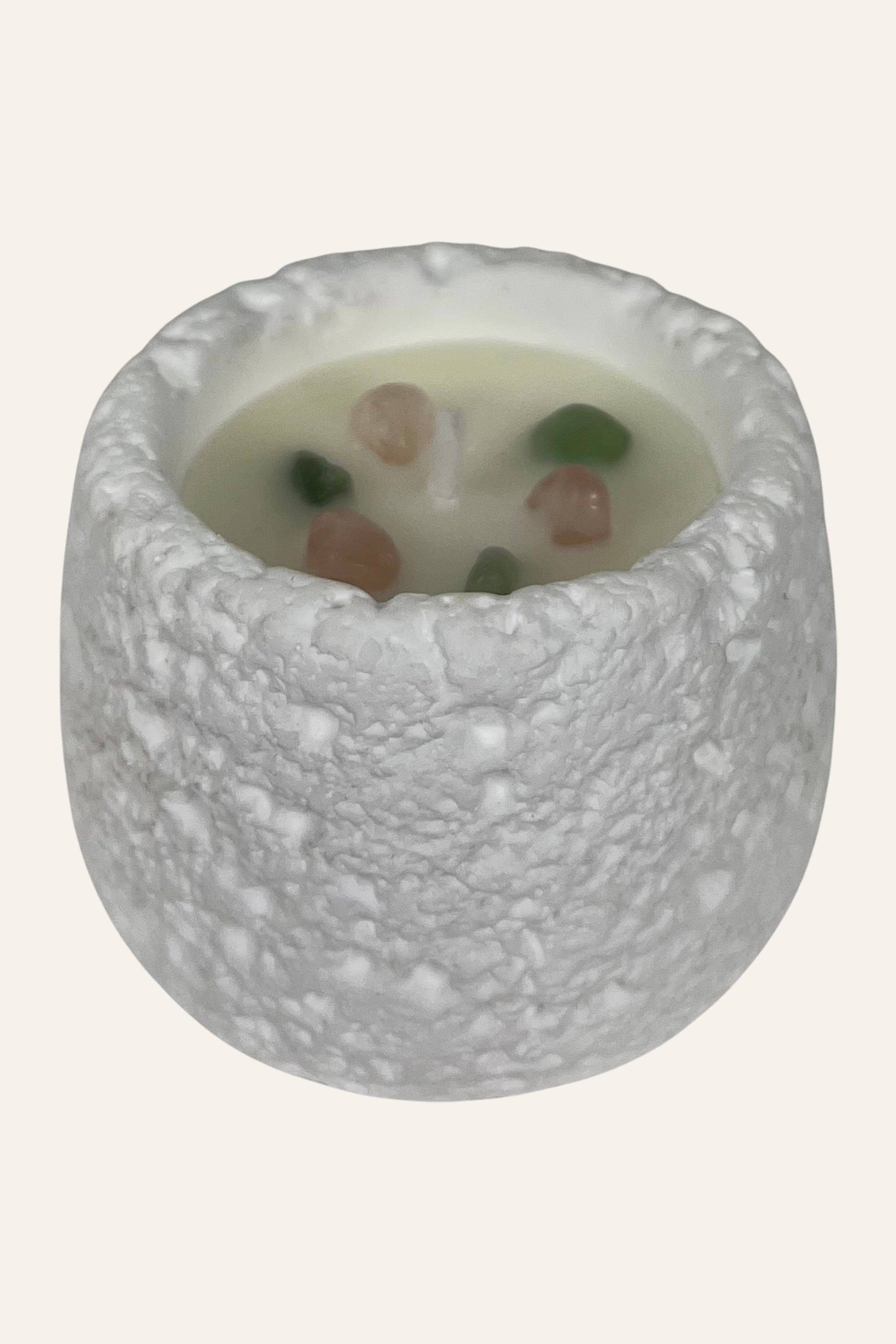 White Textured Soy Wax Scented Candle